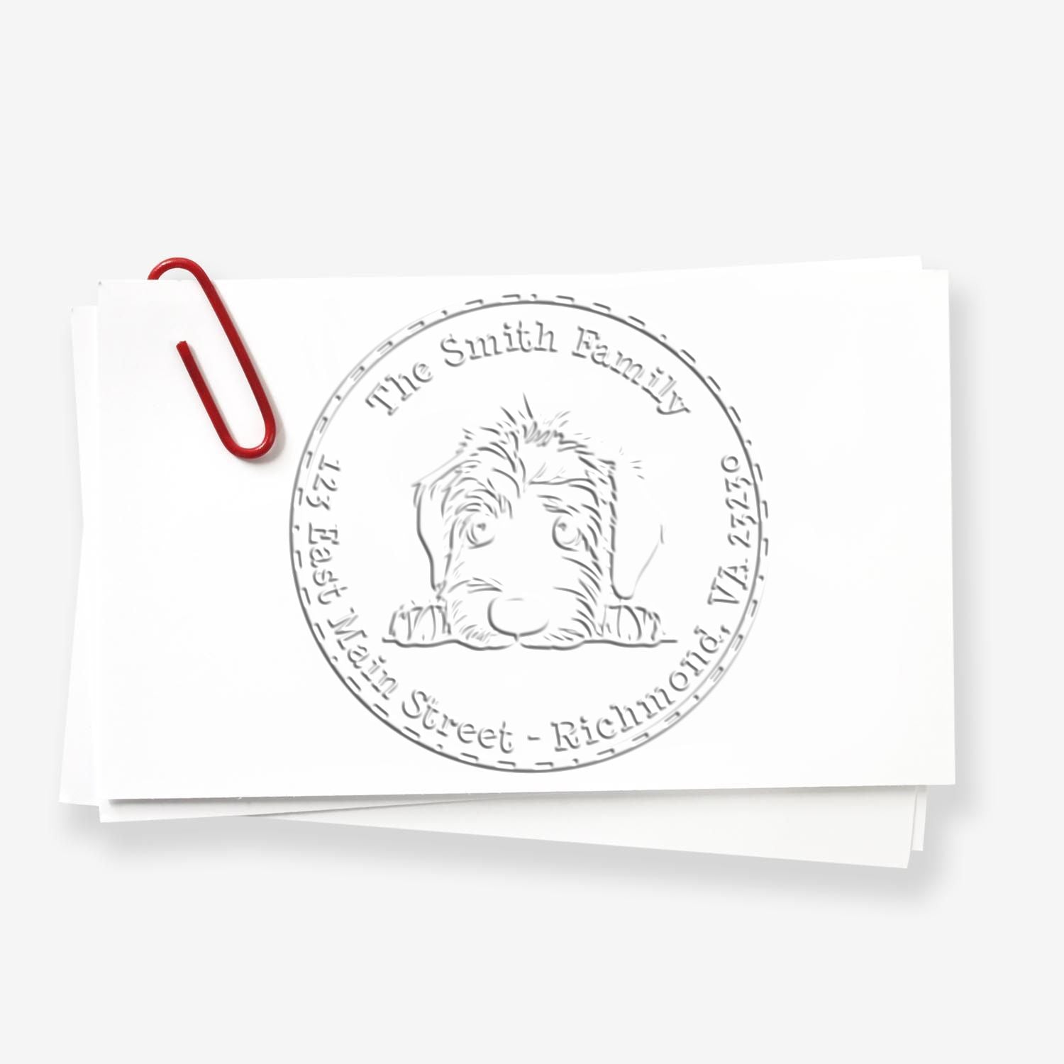 Soft Irish Wolfhound Personalized Return Address Seal Embosser - Engineer Seal Stamps