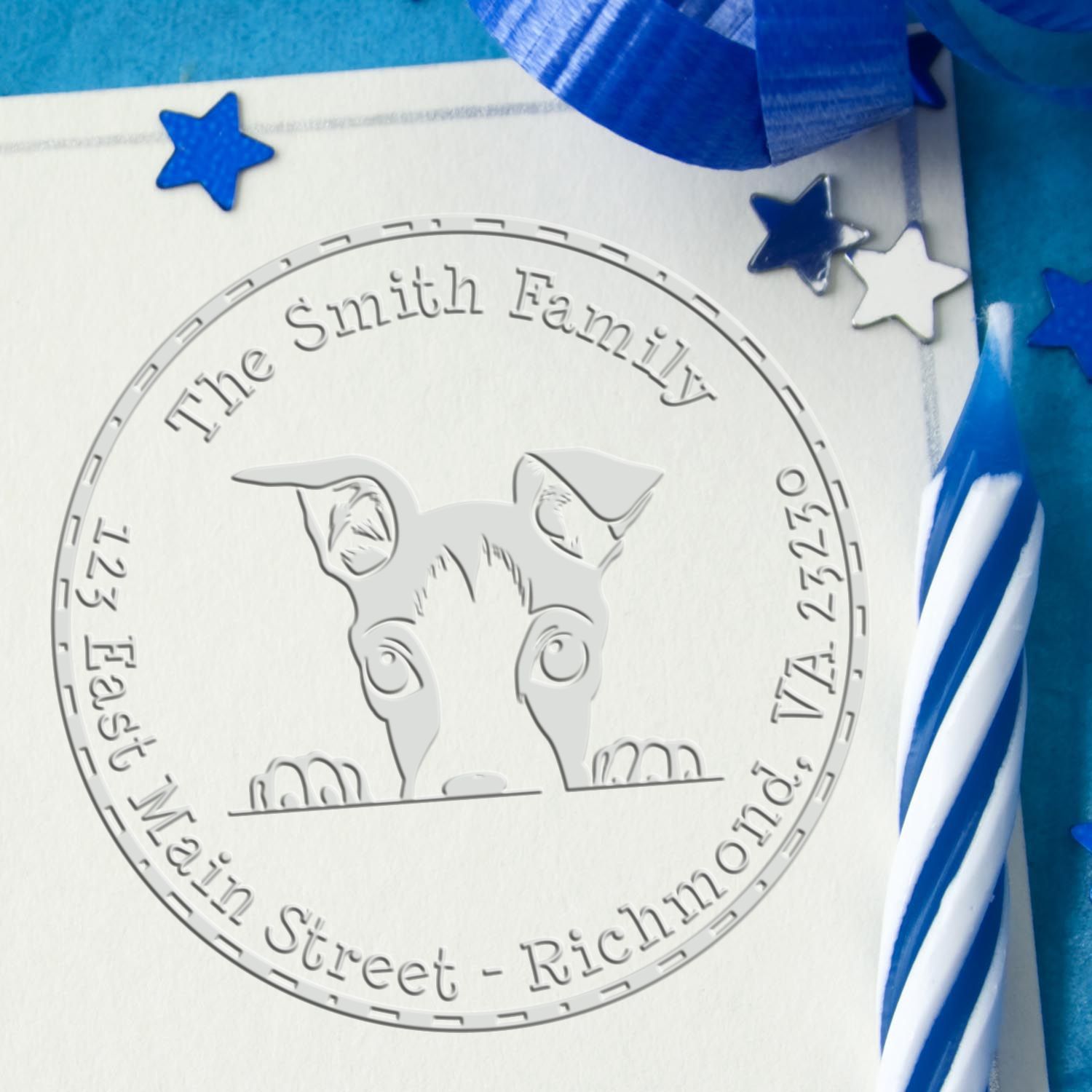 Italian Greyhound Custom Mailing Address Seal Desk Embosser - Engineer Seal Stamps