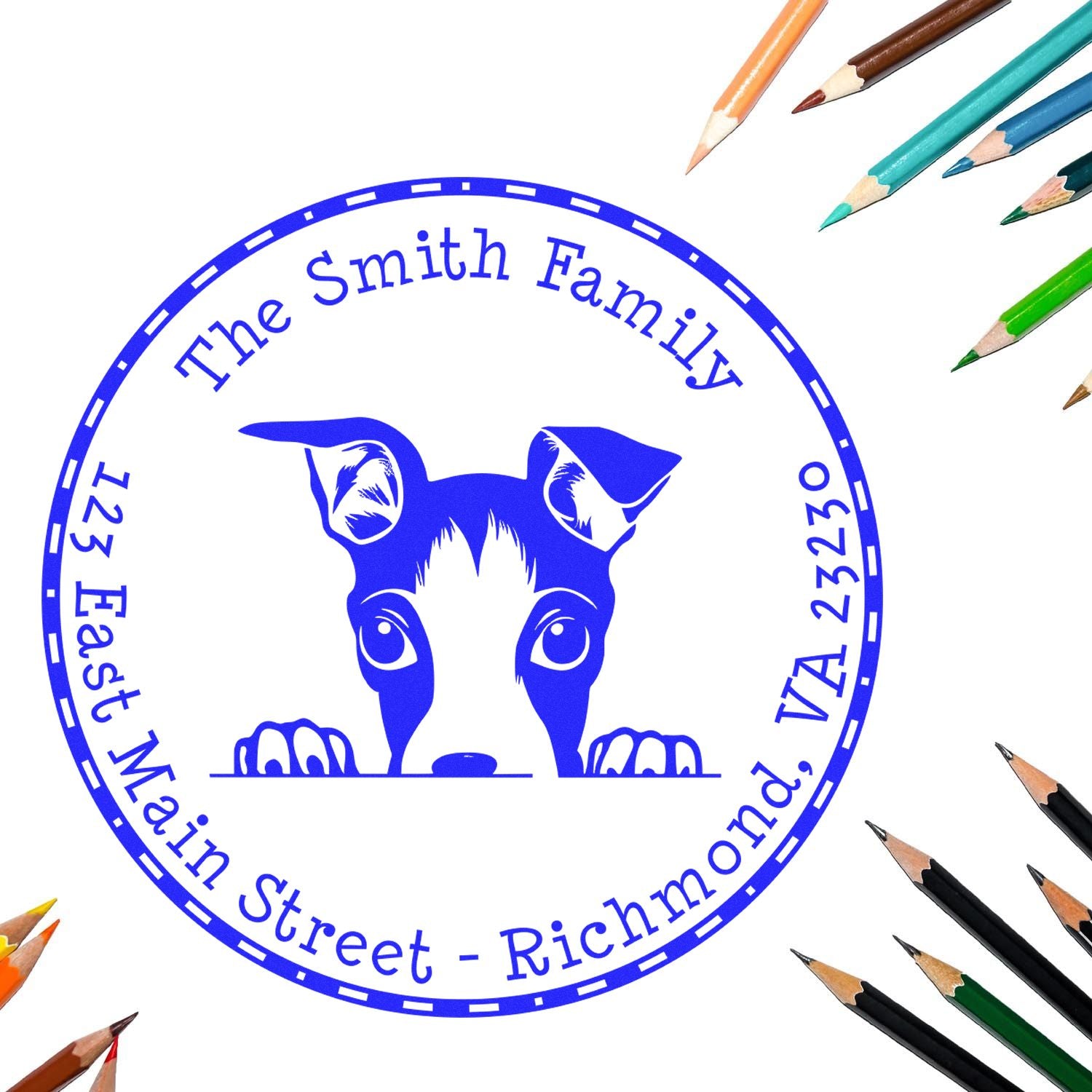 Slim Italian Greyhound Custom High-Quality Address Stamp - Engineer Seal Stamps