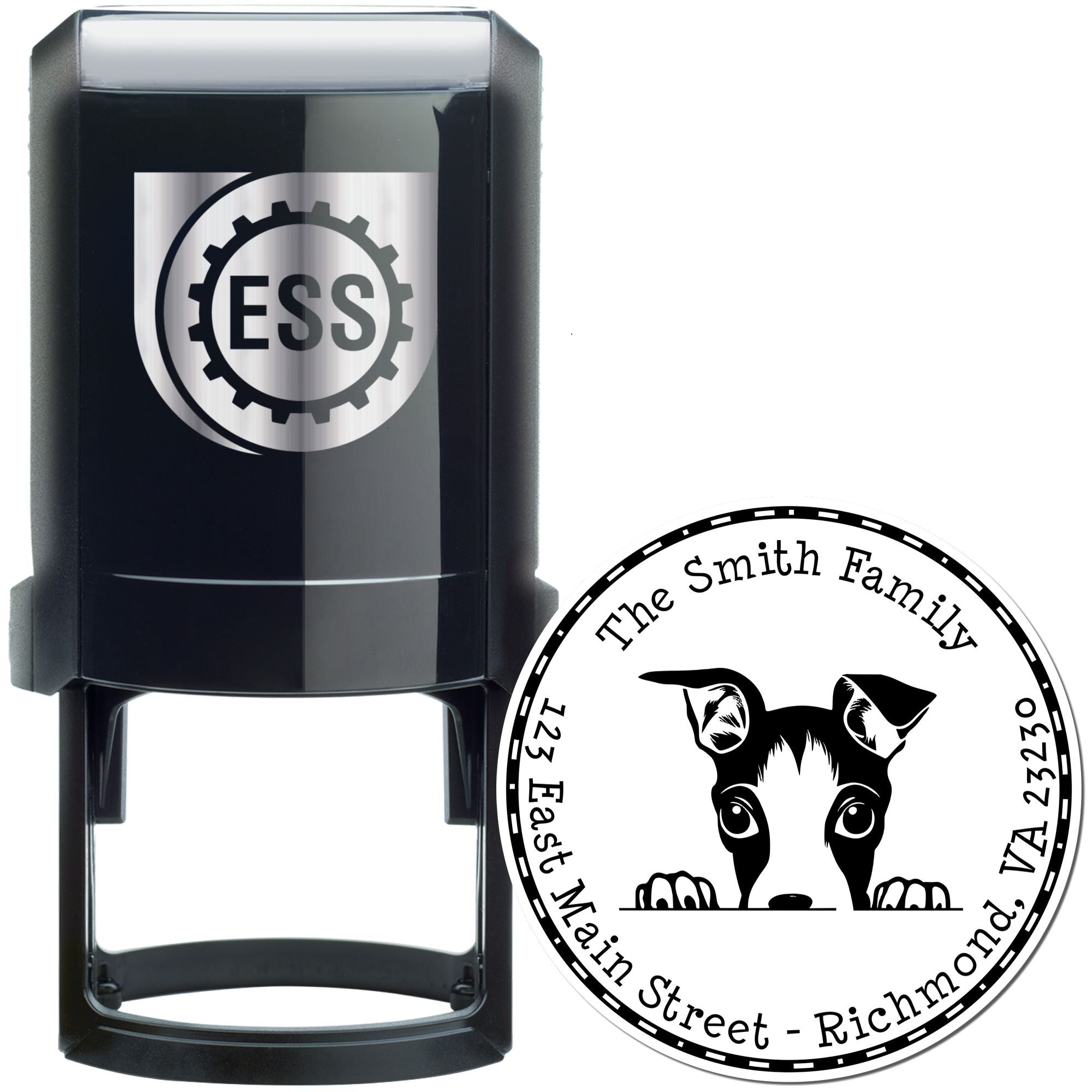 Round Self-Inking Italian Greyhound Customized Mailing Stamp - Engineer Seal Stamps