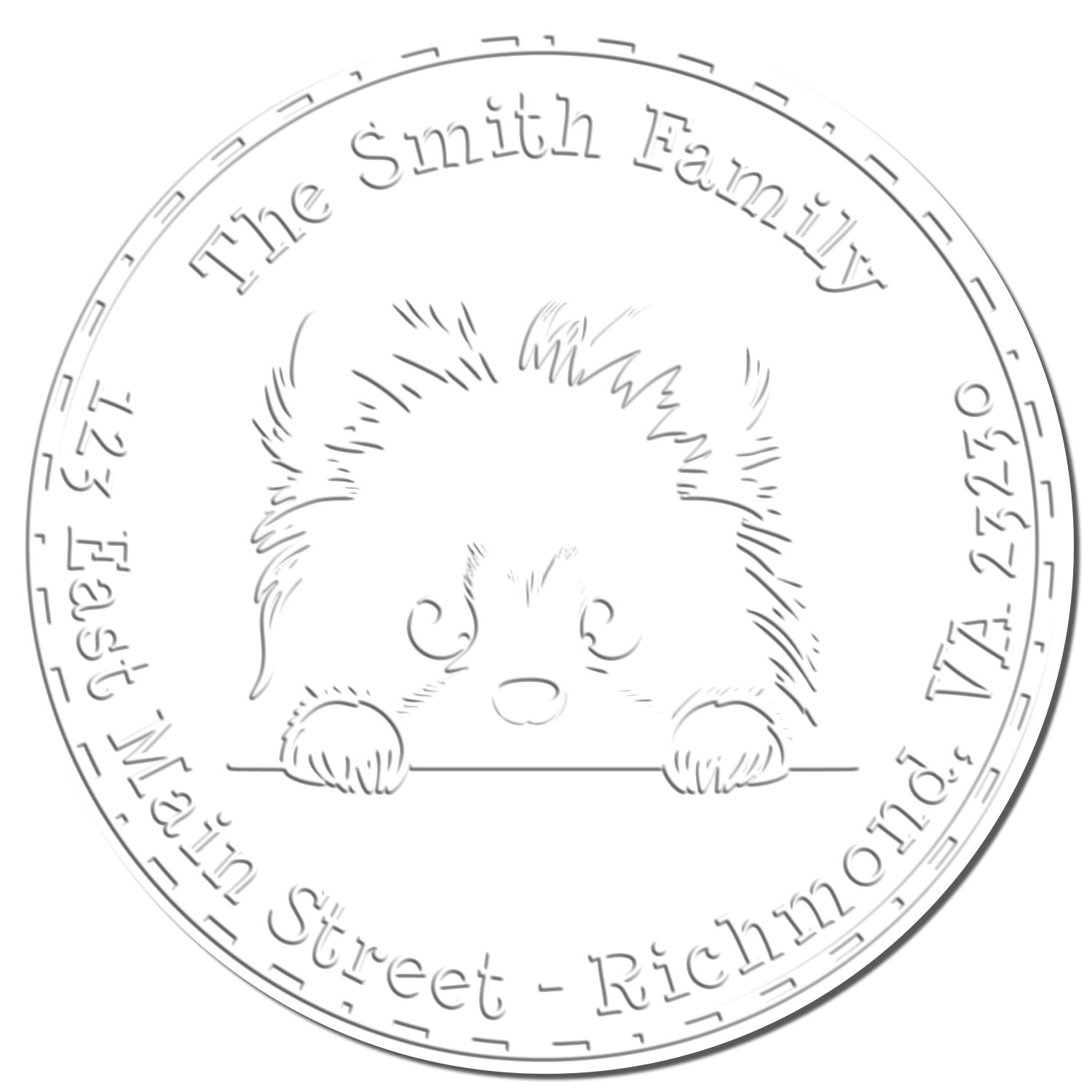 Soft Keeshond Personalized Mailing Embosser - Engineer Seal Stamps