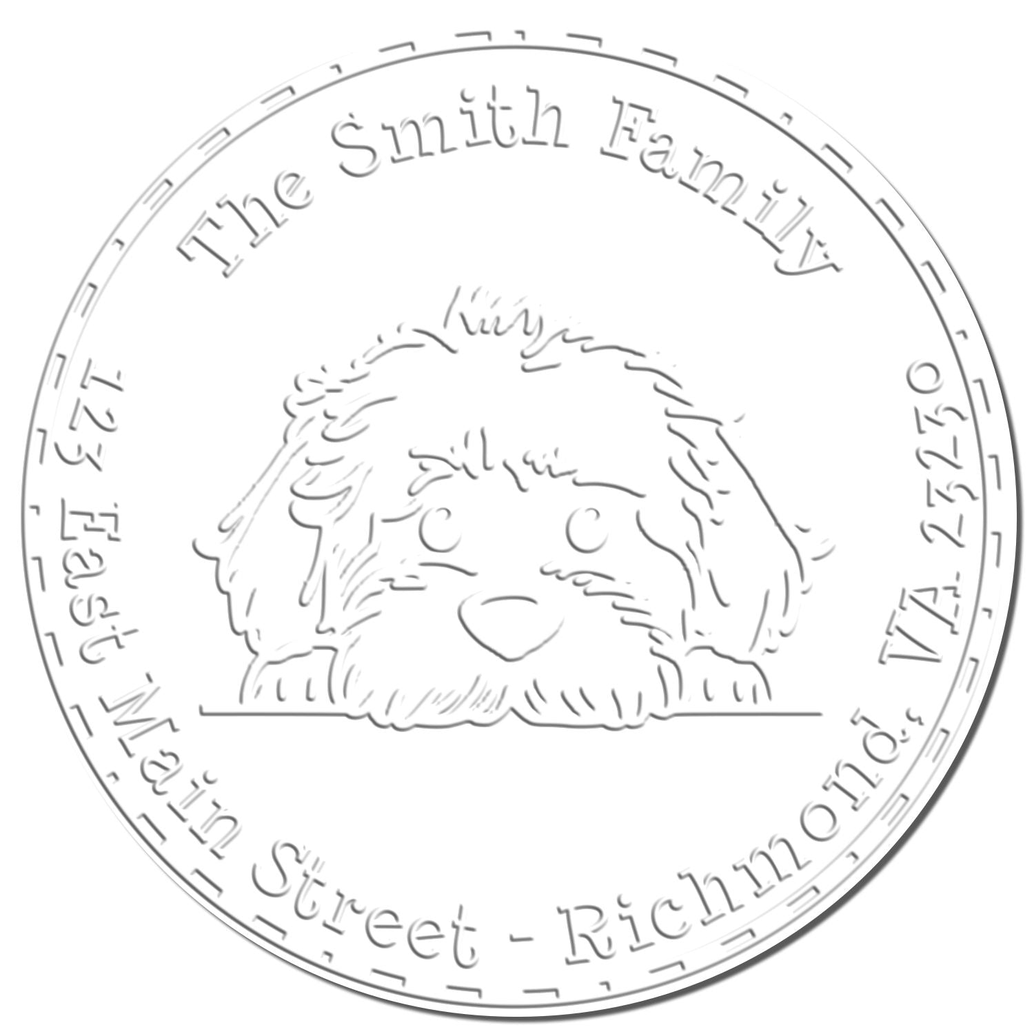Soft Labradoodle Personalized Mailing Seal Embosser - Engineer Seal Stamps
