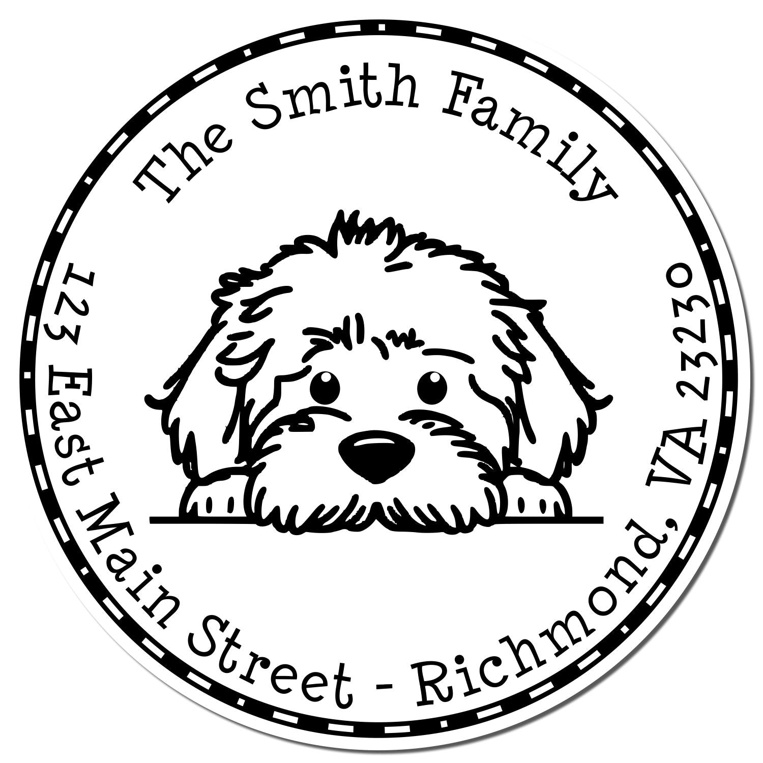 Slim Labradoodle Custom House Address Stamp - Engineer Seal Stamps