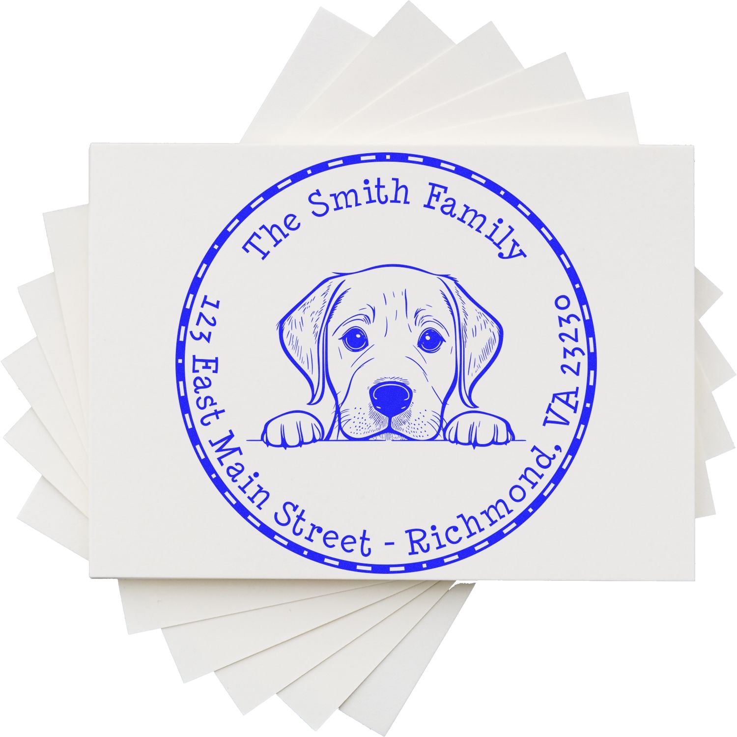 Round Pre-Inked Labrador Retriever Mailing Address Stamp - Engineer Seal Stamps