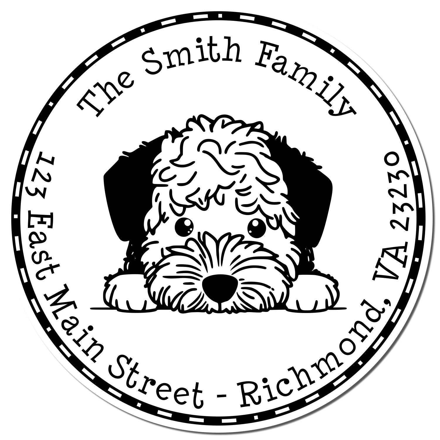 Slim Lagotto Romagnolo Custom Mailing Address Stamp - Engineer Seal Stamps