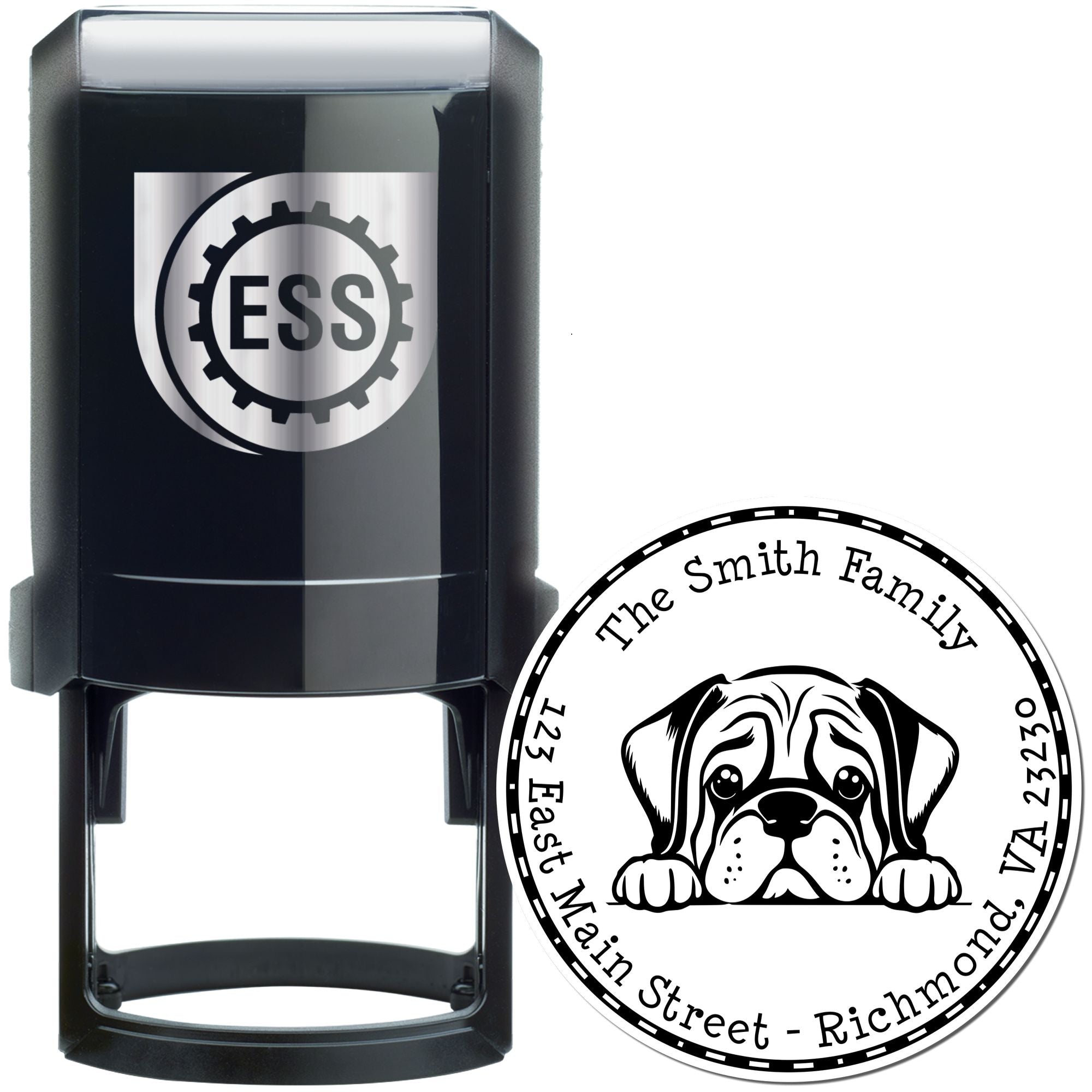 Round Self-Inking Mastiff Customized Stamp - Engineer Seal Stamps