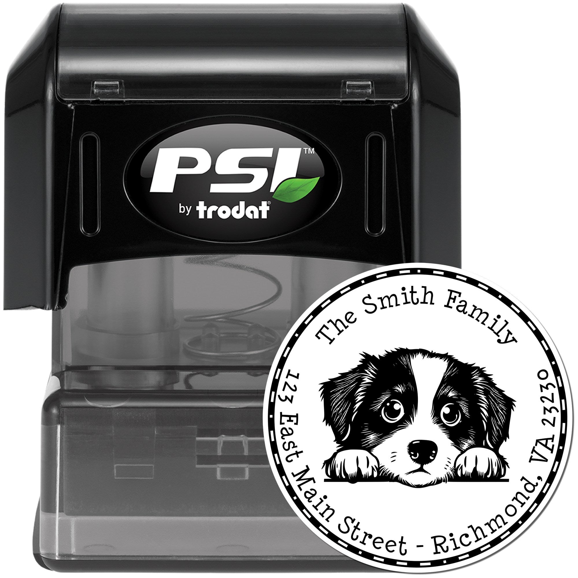 Round Pre-Inked Miniature American Shepherd Stamp - Engineer Seal Stamps