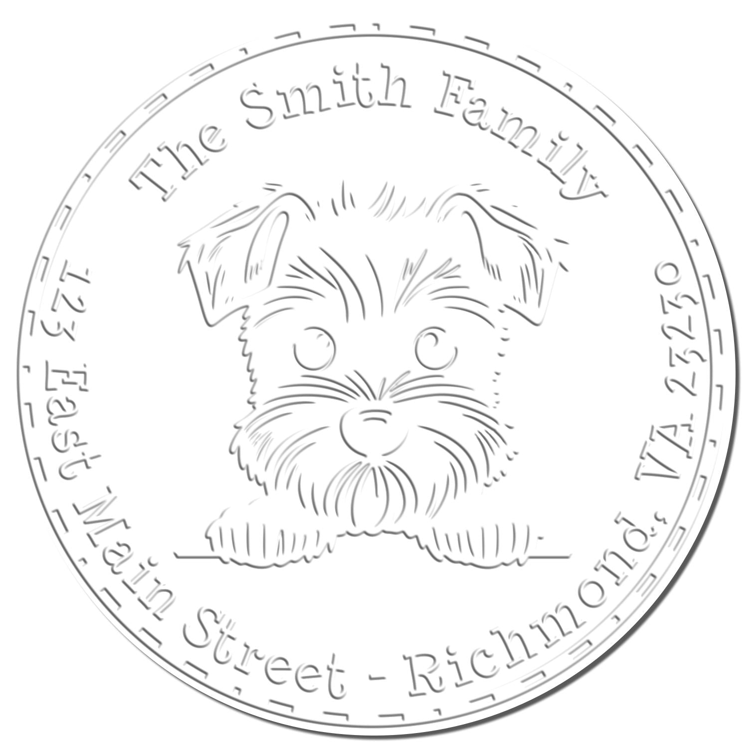 Soft Miniature Schnauzer Personalized Address Return Seal Embosser - Engineer Seal Stamps