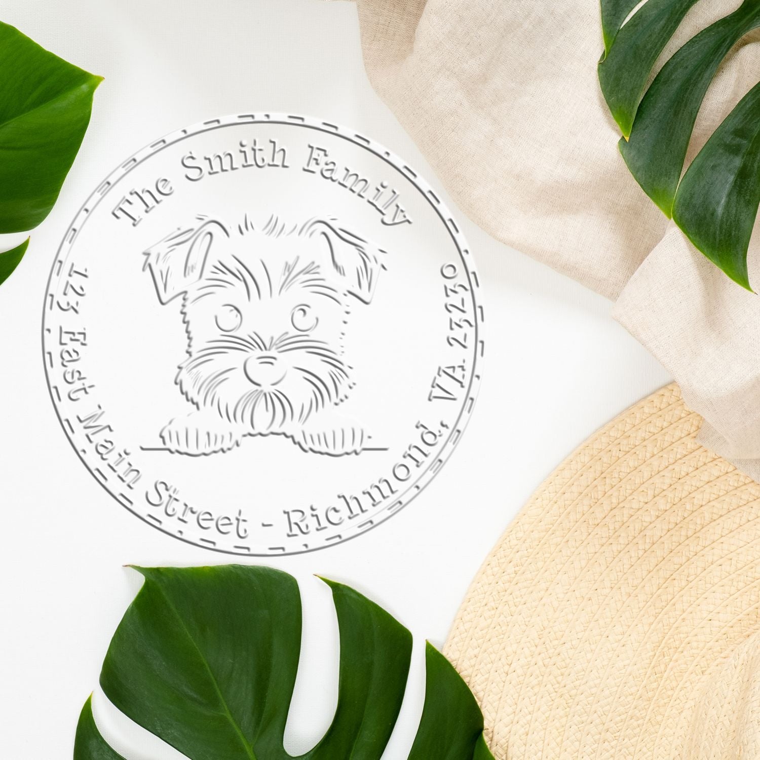 Hybrid Miniature Schnauzer Customized Mailing Address Seal Embosser - Engineer Seal Stamps