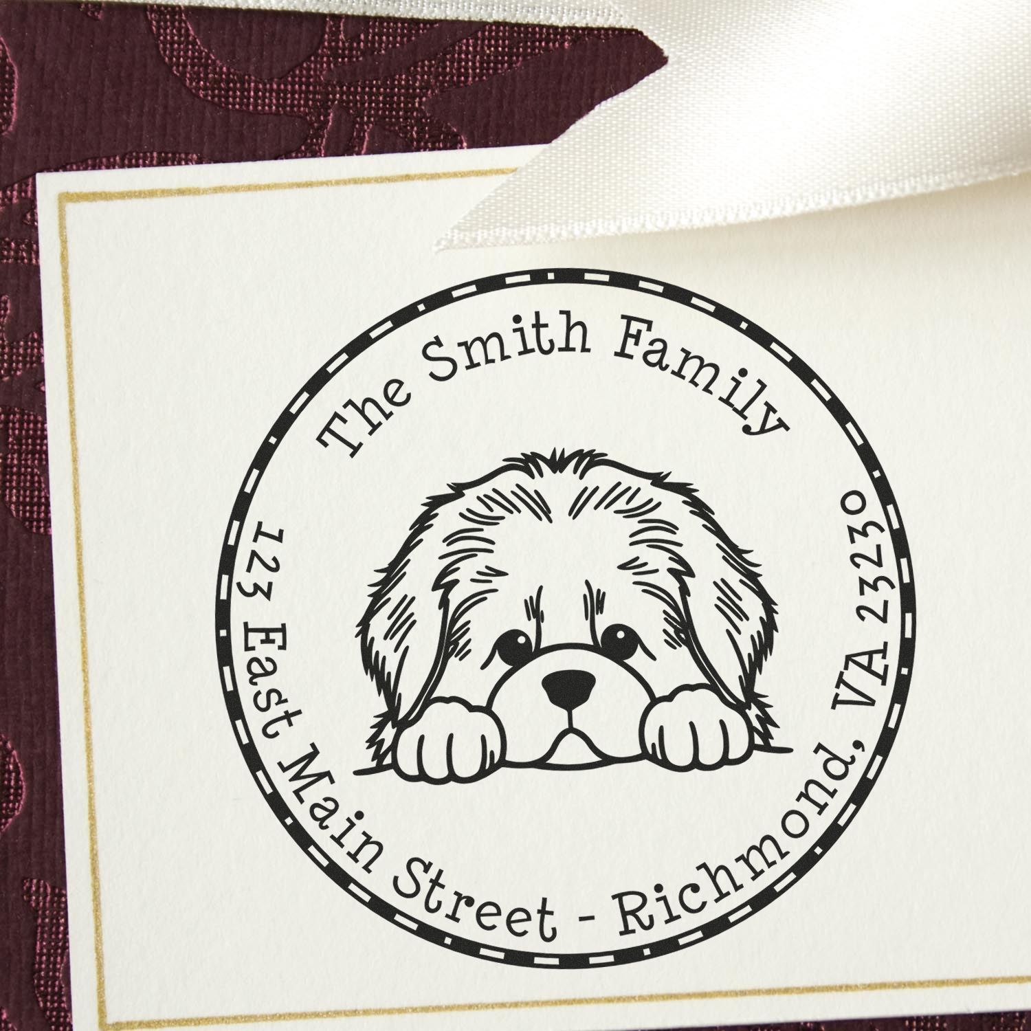 Round Newfoundland Custom Mail Rubber Stamp