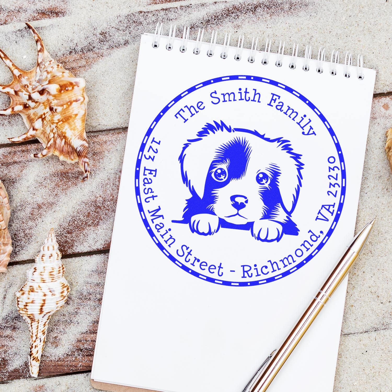 Round Pre-Inked Nova Scotia Duck Tolling Customized Mailing Stamp - Engineer Seal Stamps