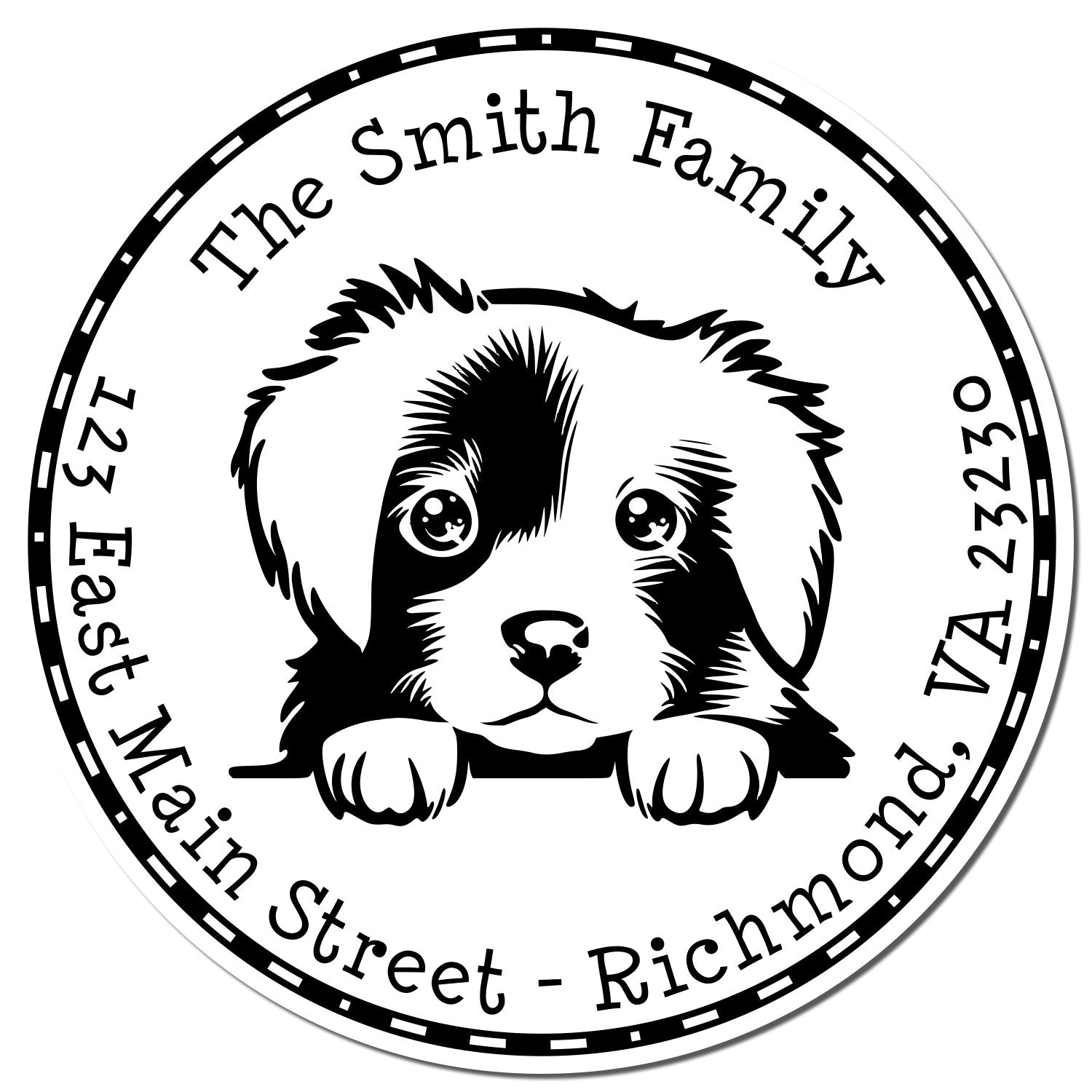 Round Pre-Inked Nova Scotia Duck Tolling Customized Mailing Stamp - Engineer Seal Stamps