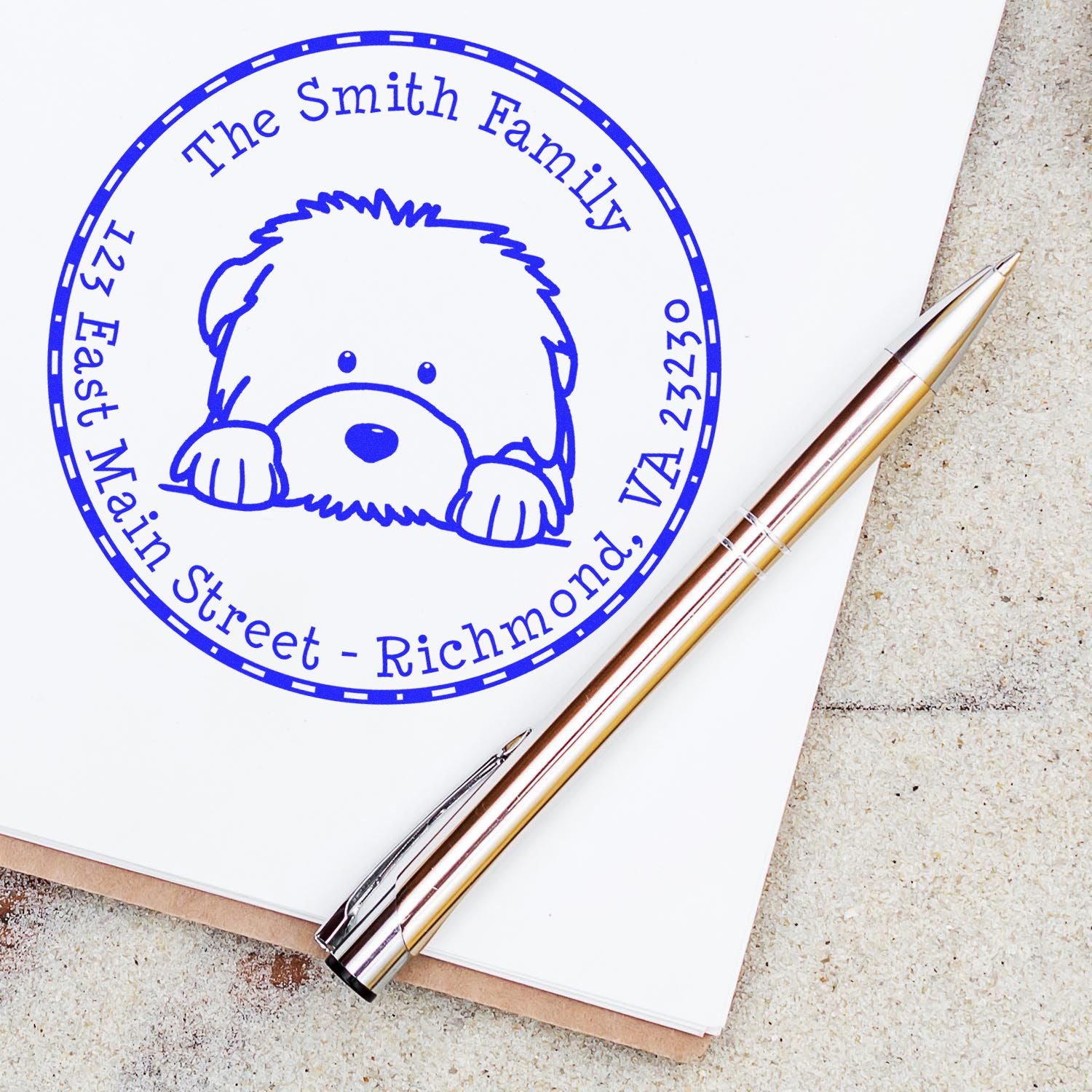Slim Old English Sheepdog Mailing Stamp - Engineer Seal Stamps