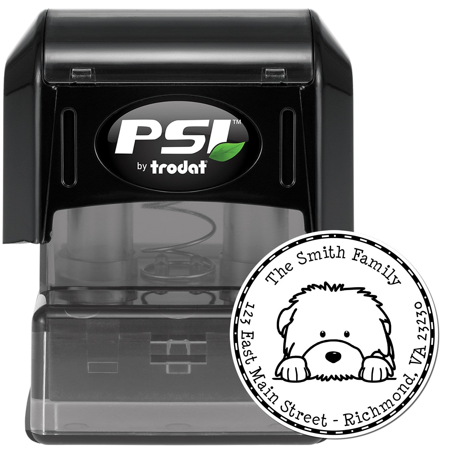 Round Pre-Inked Old English Sheepdog Customized Mail Stamp - Engineer Seal Stamps