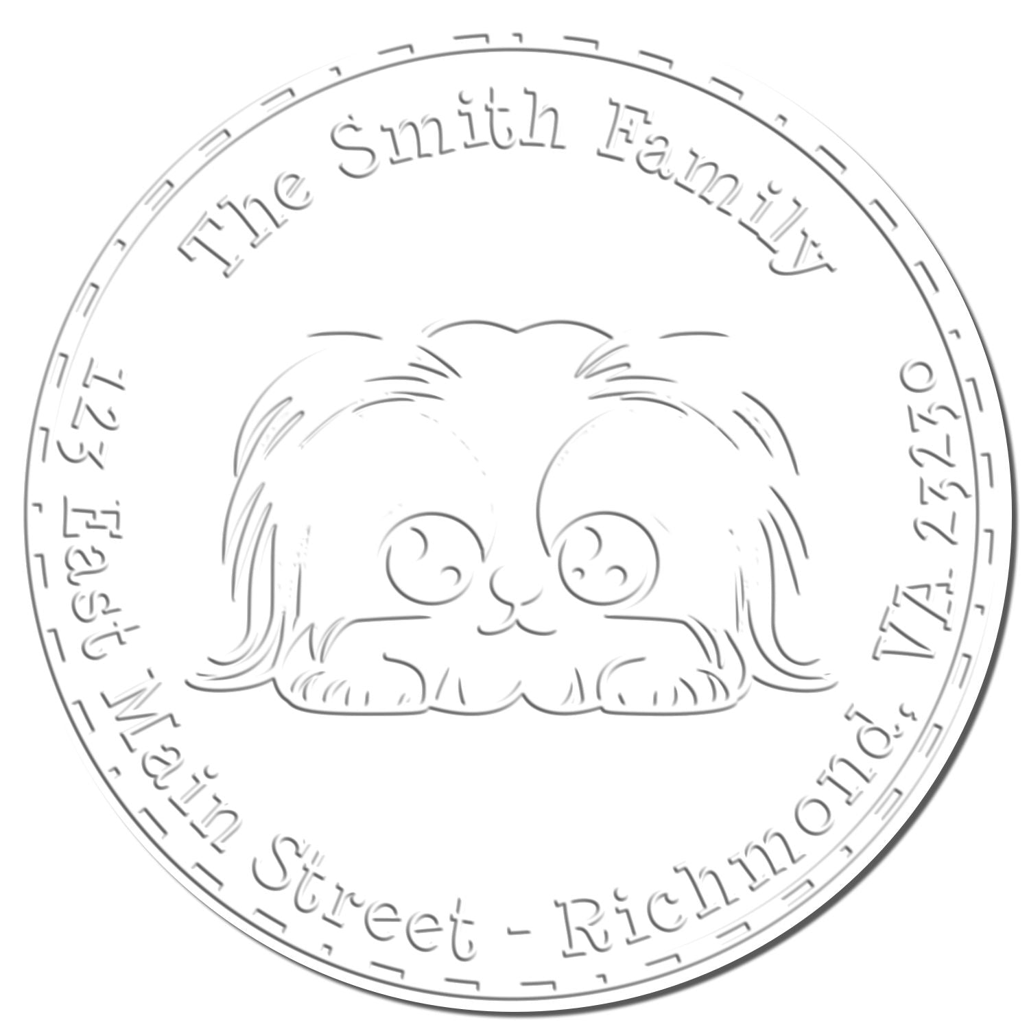 Soft Pekingese Personalized New Address Embosser - Engineer Seal Stamps