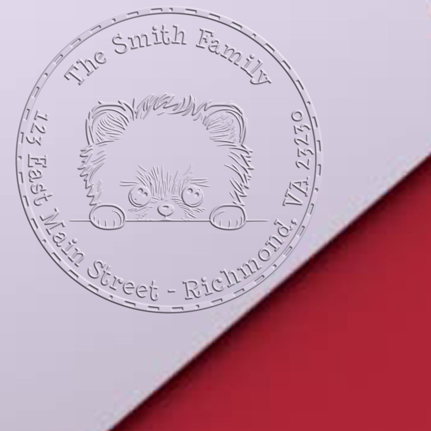 Soft Pomeranian Personalized New Address Seal Embosser - Engineer Seal Stamps