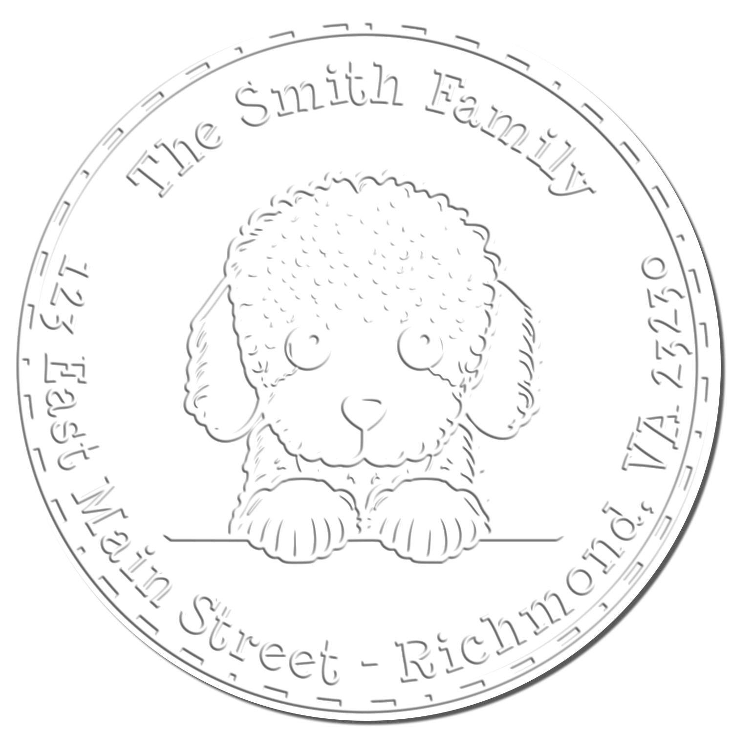 Hybrid Poodle Personalized Address Embosser - Engineer Seal Stamps