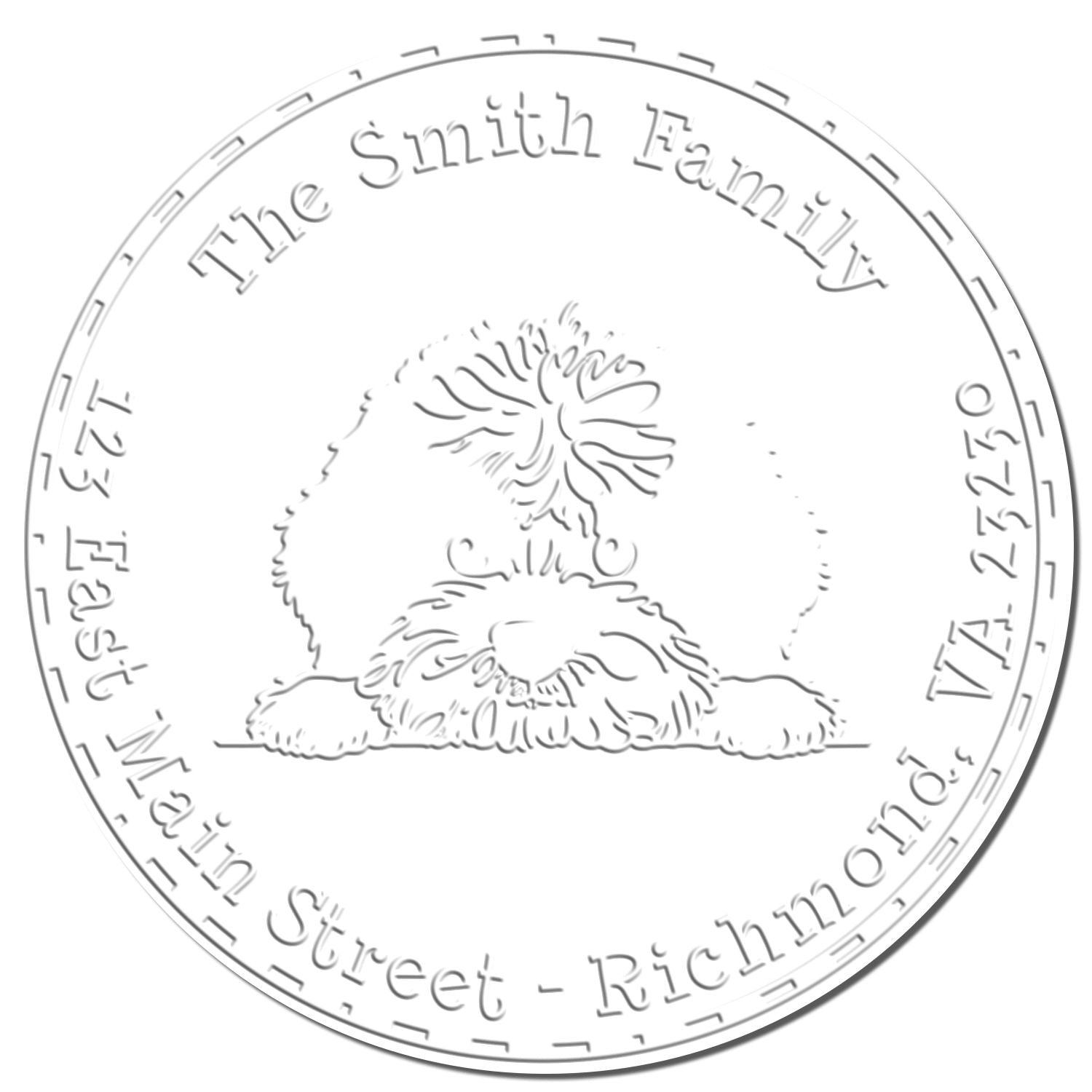 Portuguese Water Dog New Home Address Desk Embosser - Engineer Seal Stamps