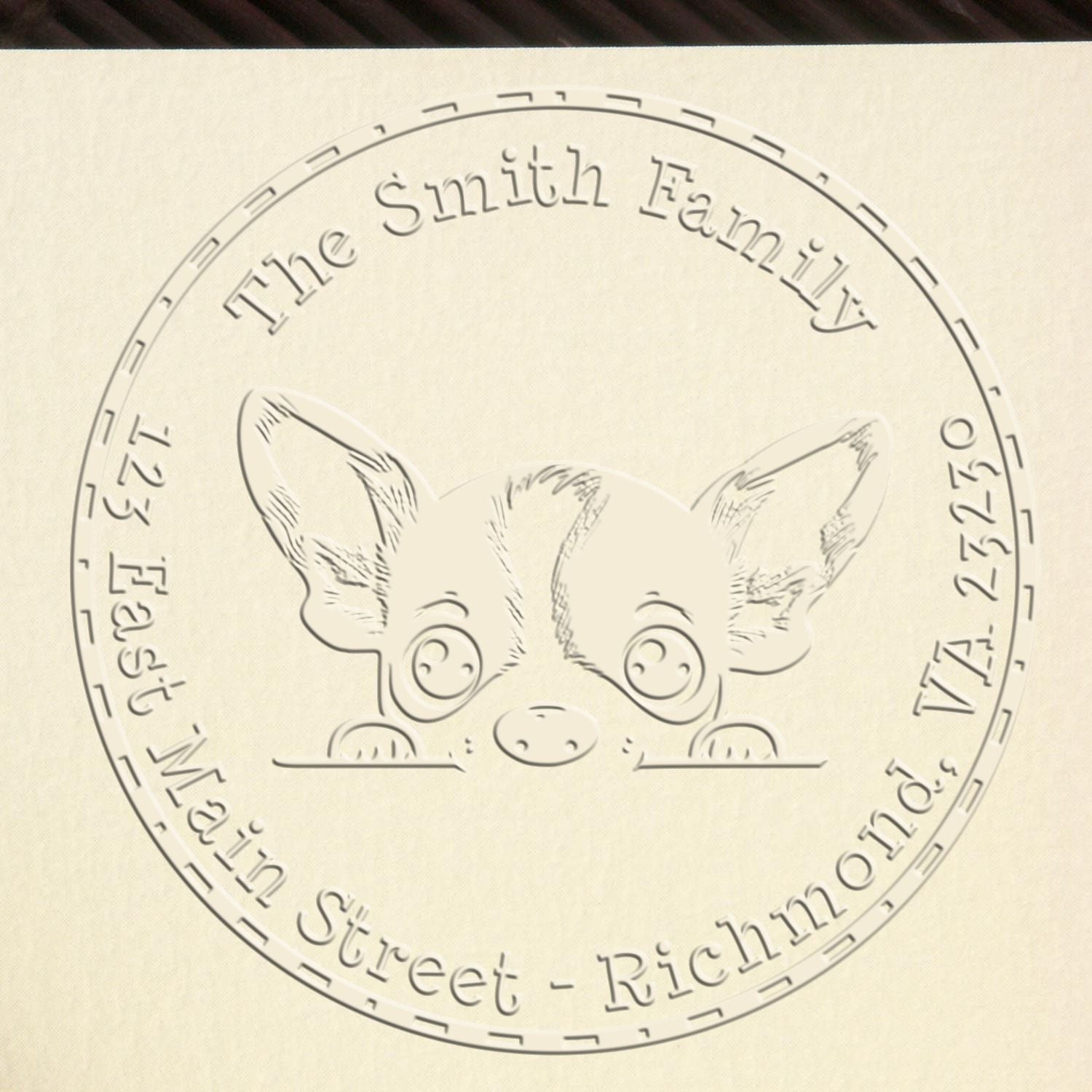 Hybrid Rat Terrier Personalized Return Address Seal Embosser - Engineer Seal Stamps