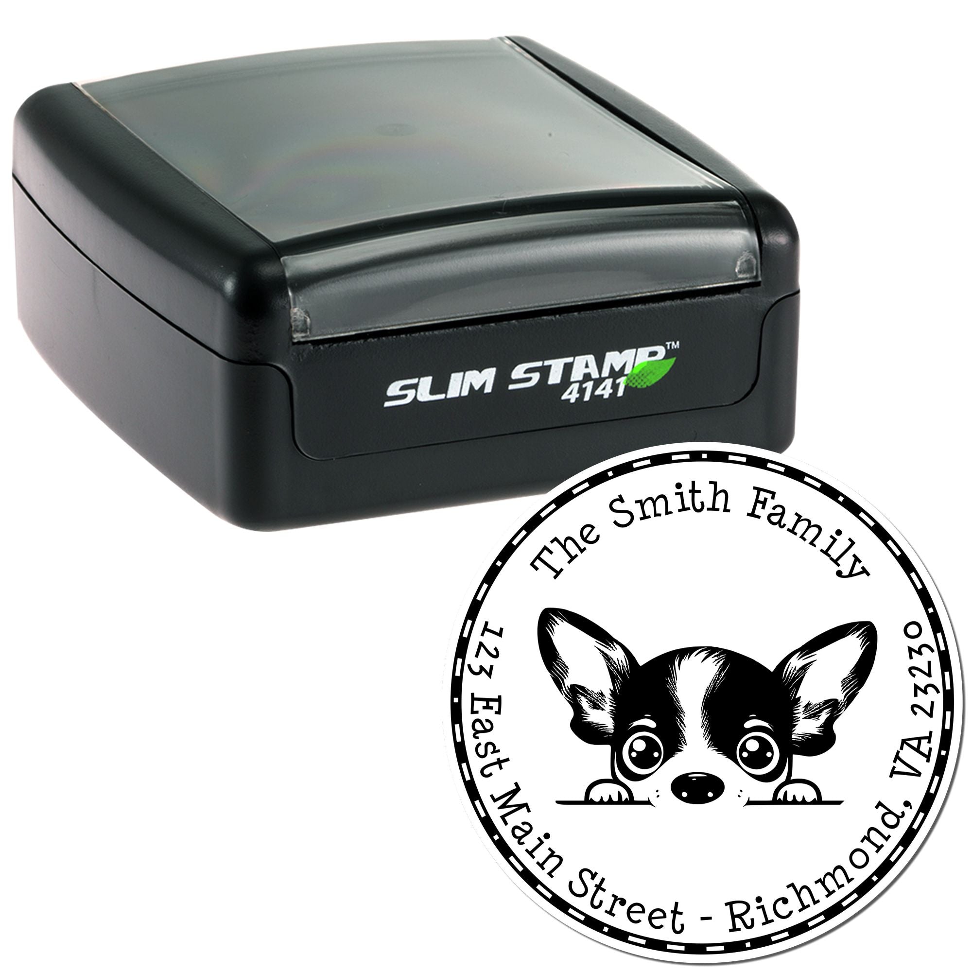 Slim Rat Terrier New Address Stamp - Engineer Seal Stamps