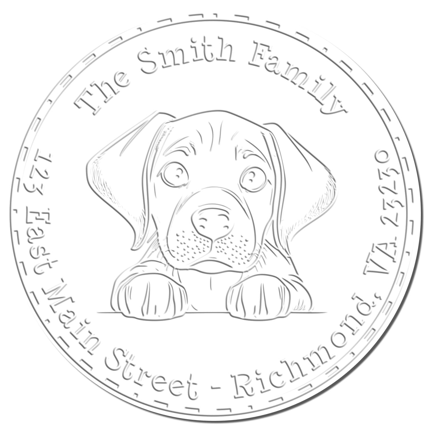 Hybrid Rhodesian Ridgeback Personalized Name and Address Embosser - Engineer Seal Stamps