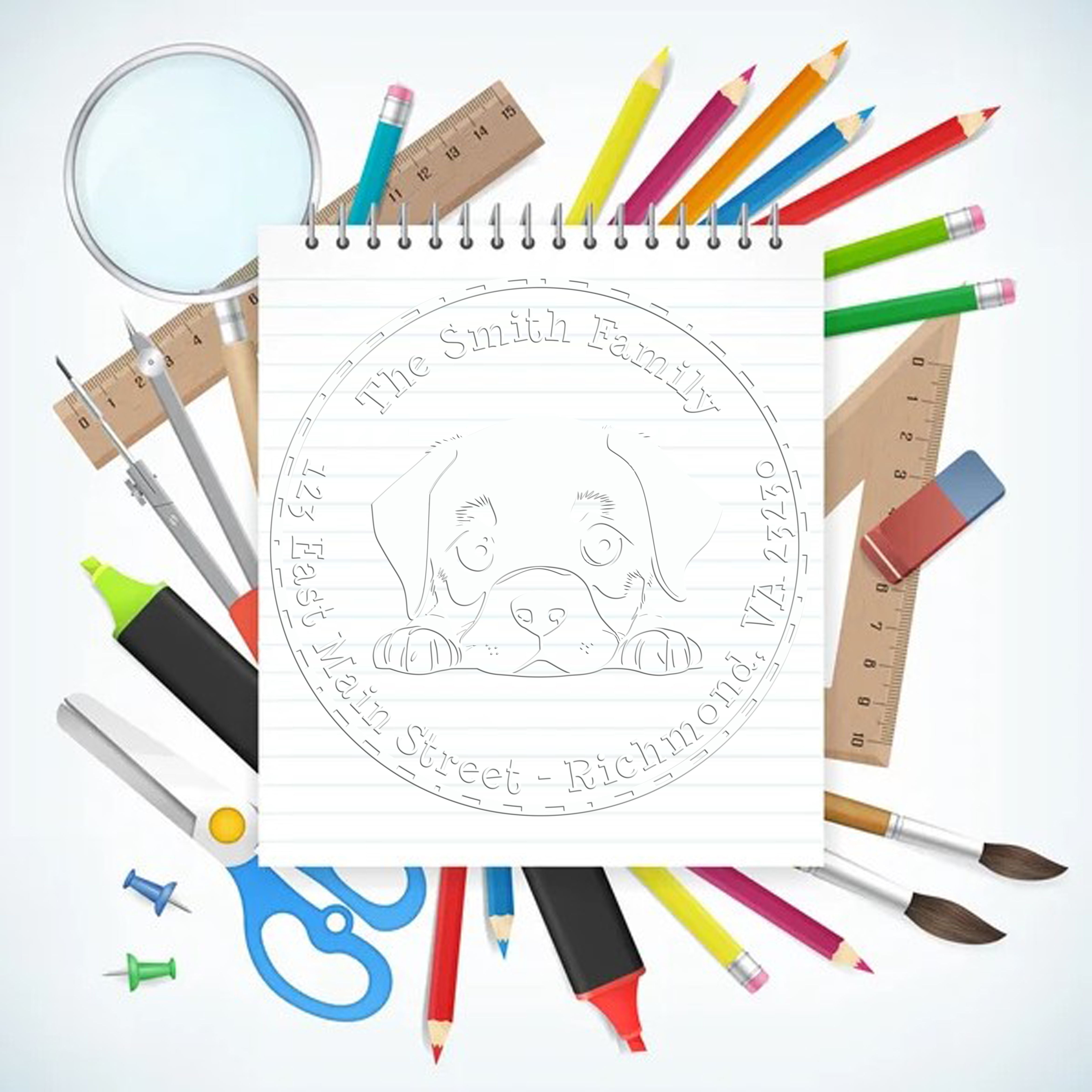 Rottweiler Mailing Address Desk Embosser - Engineer Seal Stamps