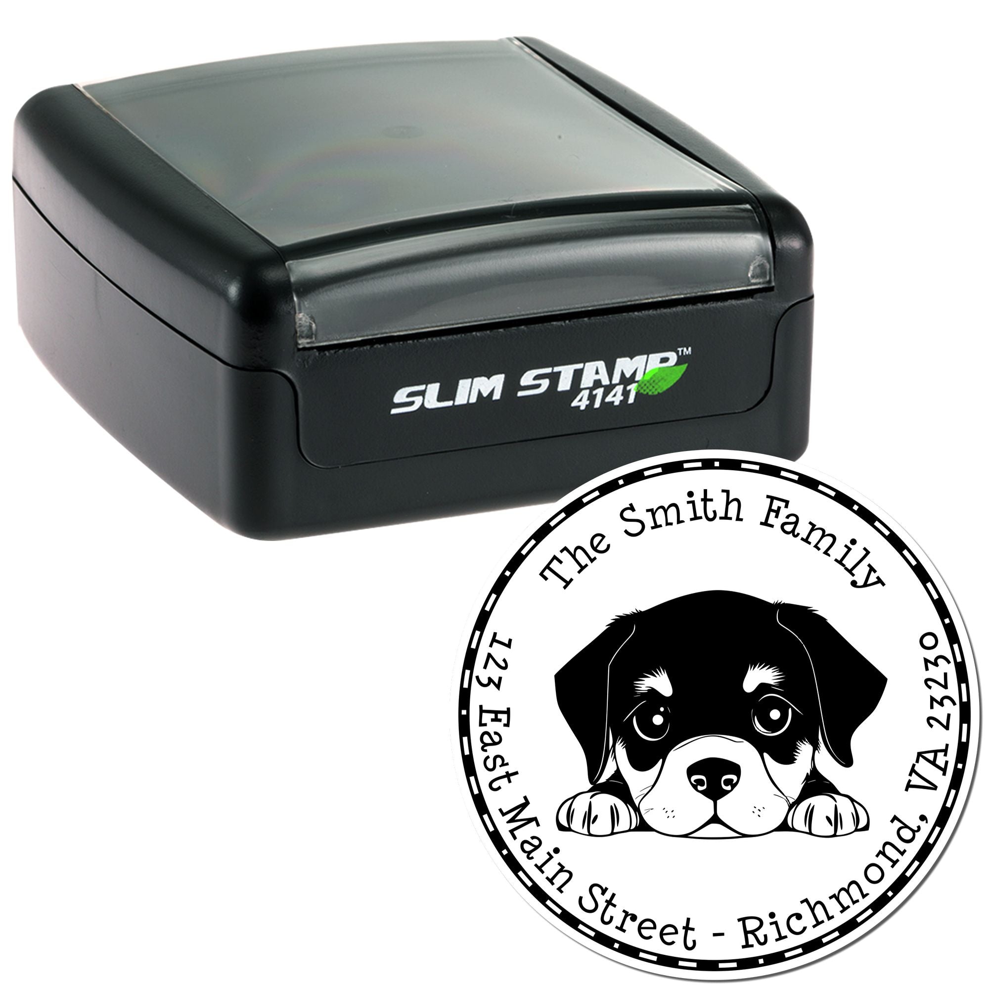 Slim Rottweiler Address Label Stamp - Engineer Seal Stamps