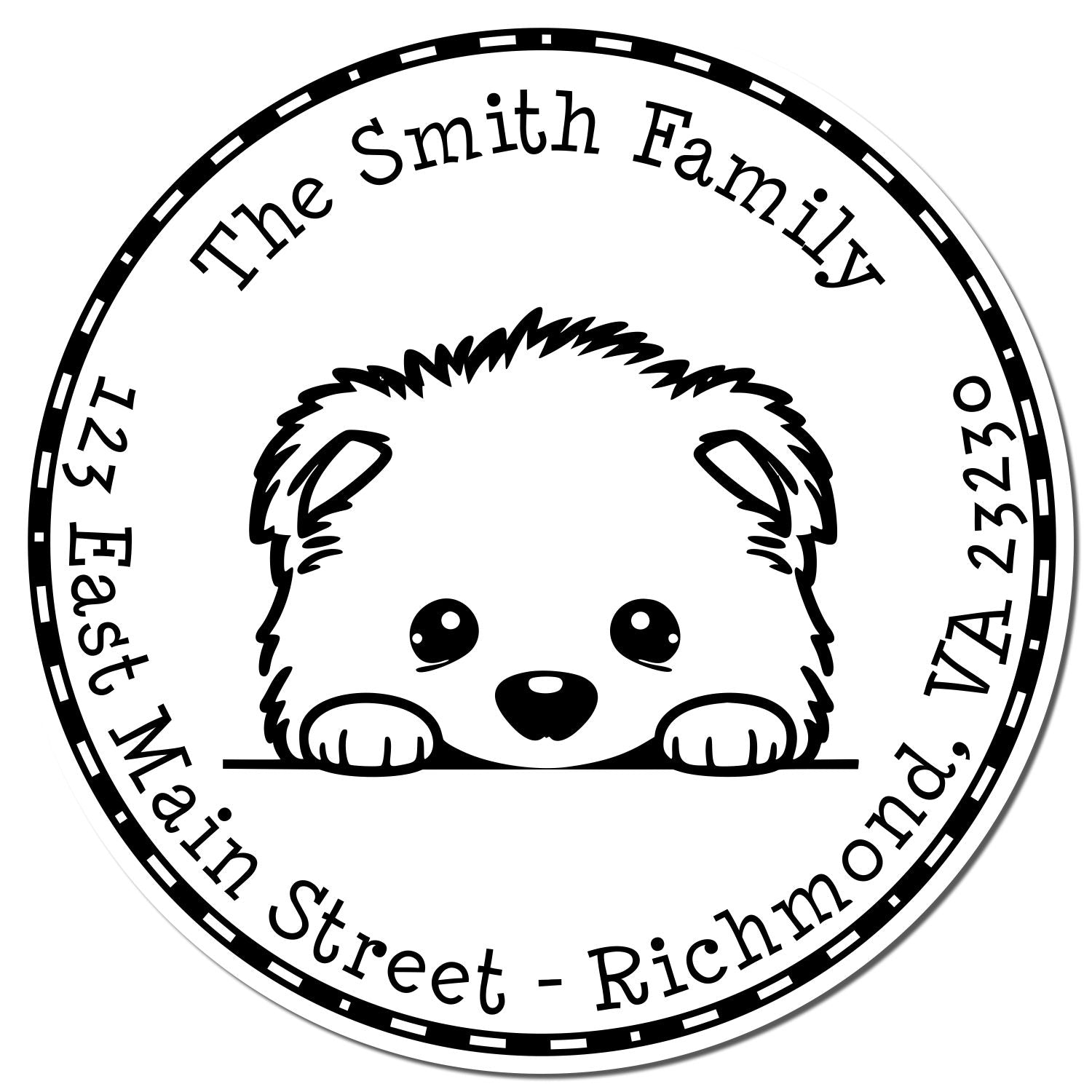 Slim Samoyed Address Label Stamp - Engineer Seal Stamps