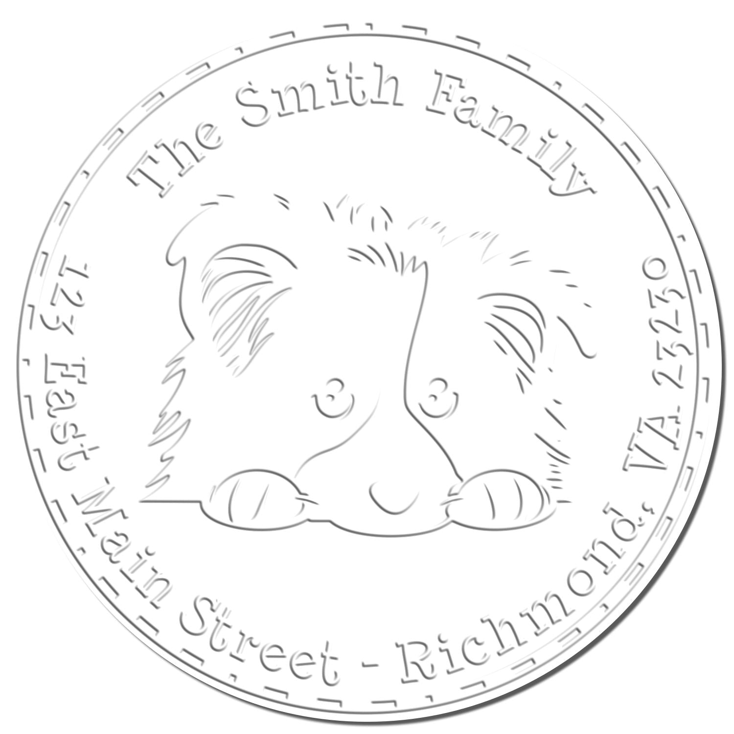 Shetland Sheepdog Mail Address Seal Desk Embosser - Engineer Seal Stamps