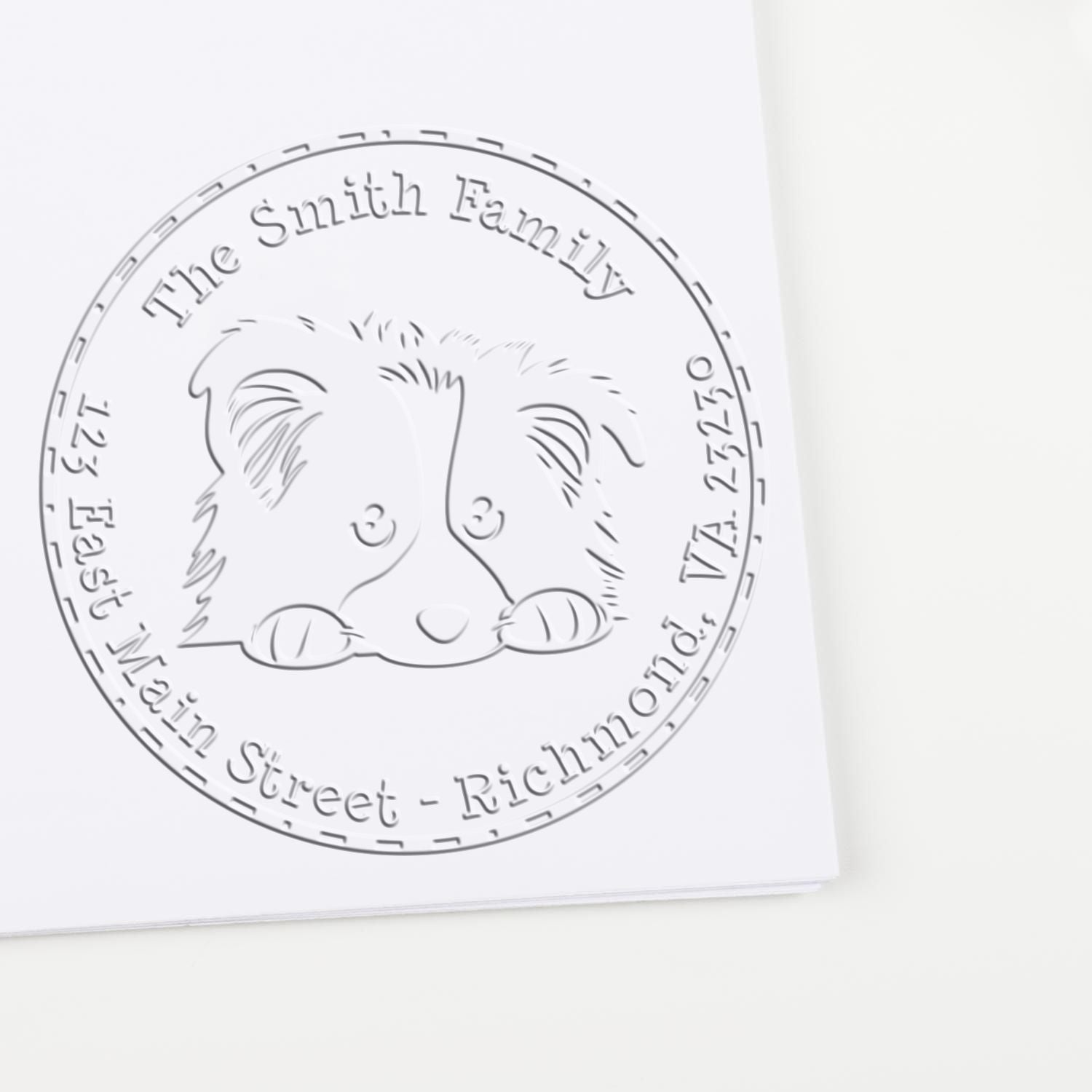 Soft Shetland Sheepdog Personalized Custom Address Embosser - Engineer Seal Stamps