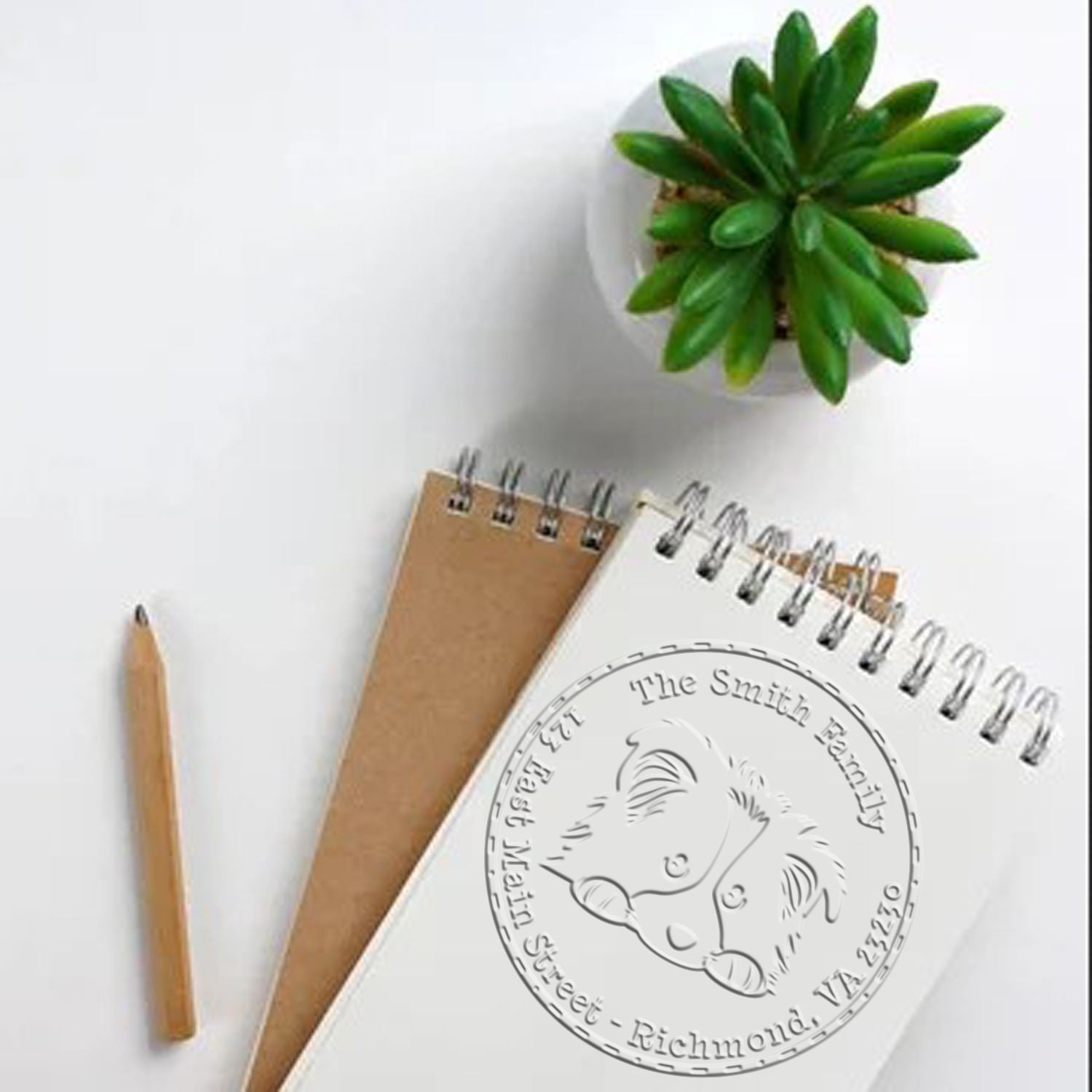 Shetland Sheepdog Mail Address Seal Desk Embosser - Engineer Seal Stamps