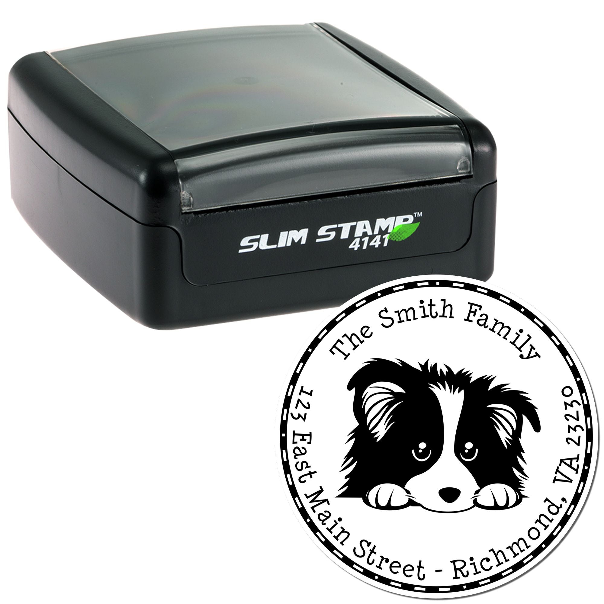 Slim Shetland Sheepdog Address Return Stamp - Engineer Seal Stamps