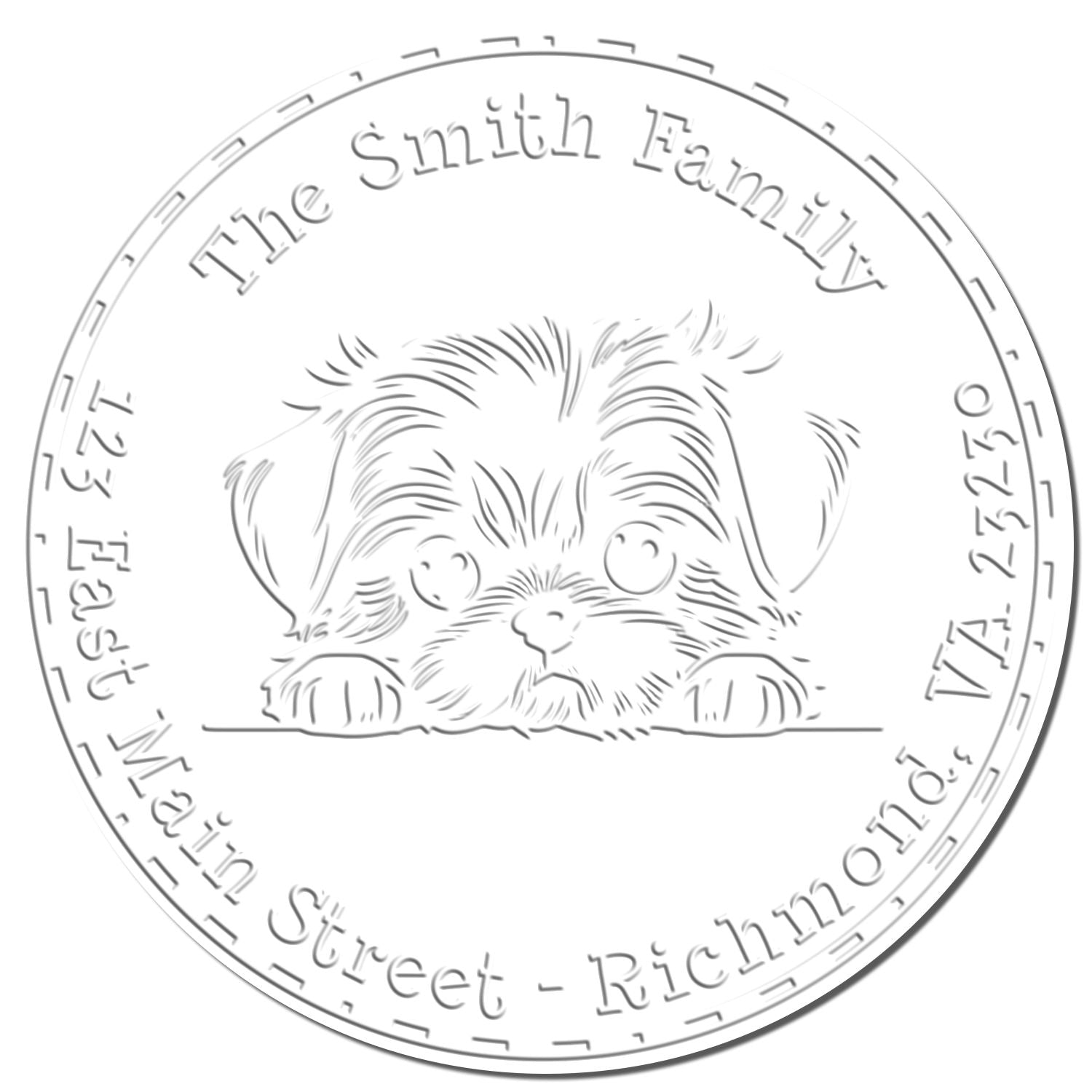 Soft Shih Tzu Personalized Custom Return Address Embosser - Engineer Seal Stamps