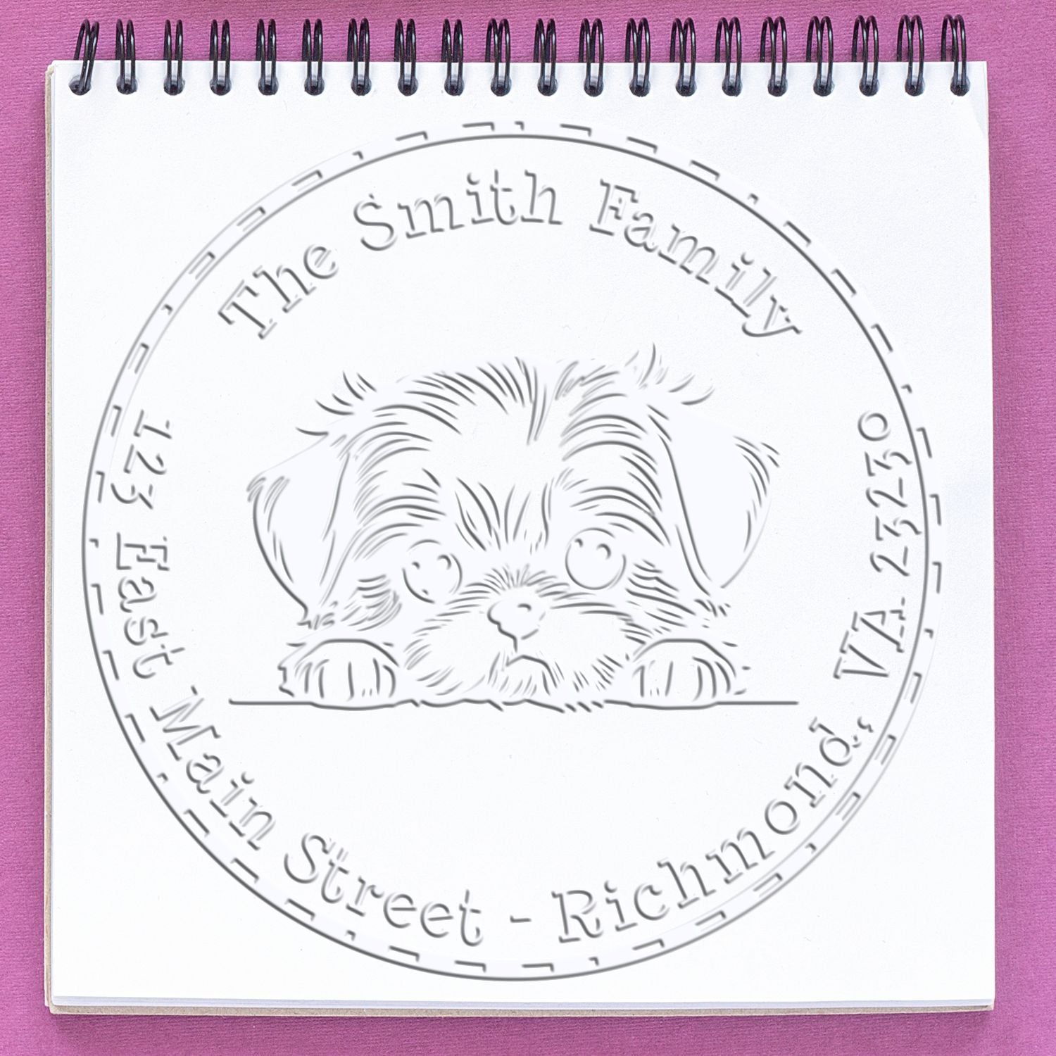 Soft Shih Tzu Personalized Custom Return Address Embosser - Engineer Seal Stamps