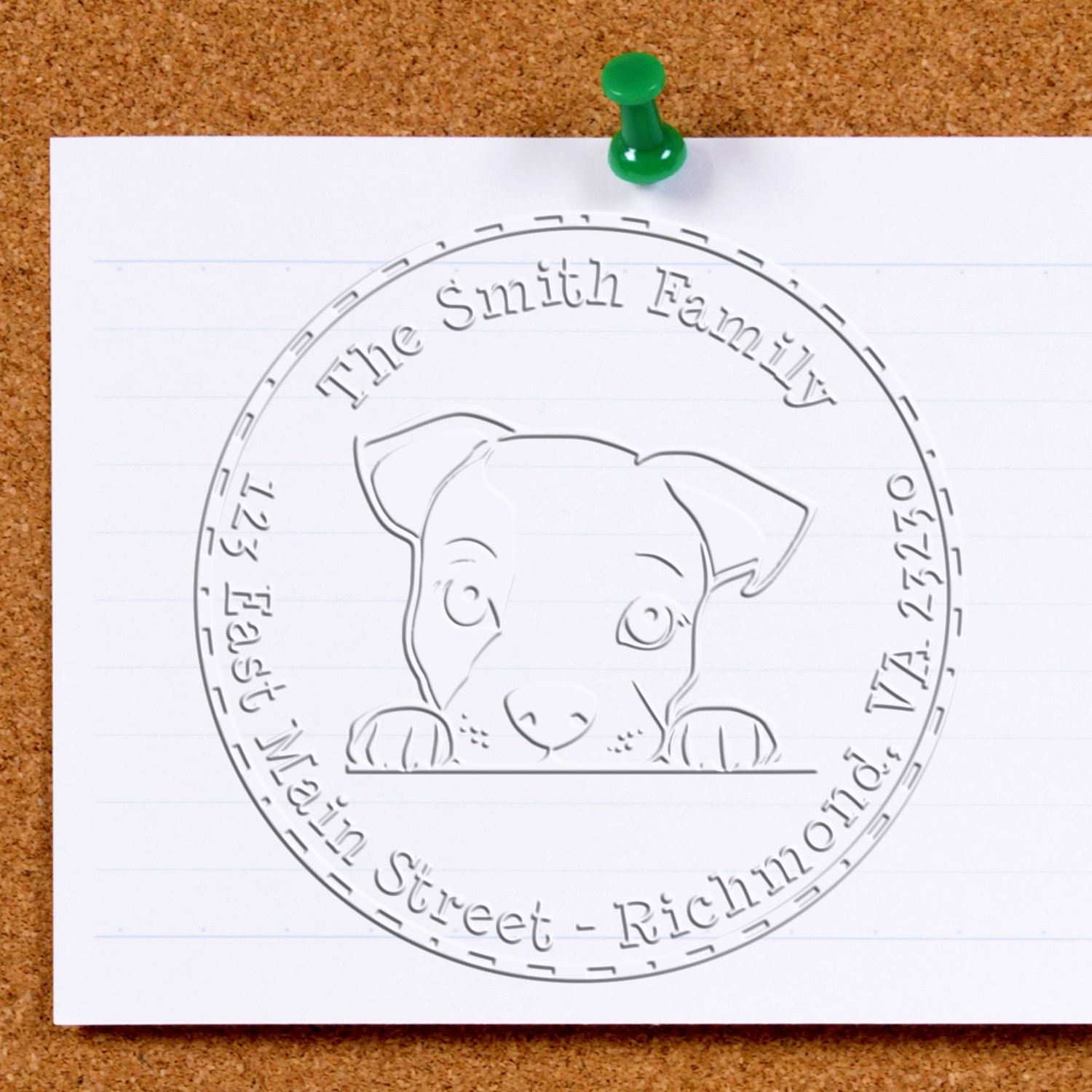 Soft Staffordshire Bull Terrier Personalized Easy-To-Use Address Embosser - Engineer Seal Stamps
