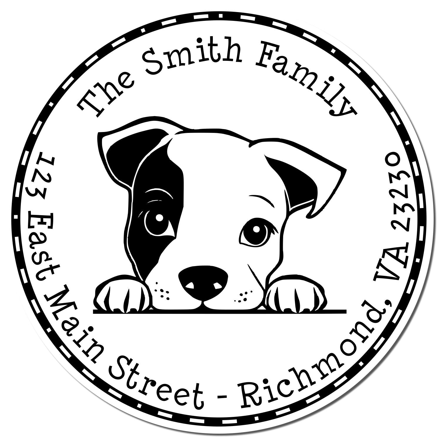 Slim Staffordshire Bull Terrier Refillable Address Stamp - Engineer Seal Stamps