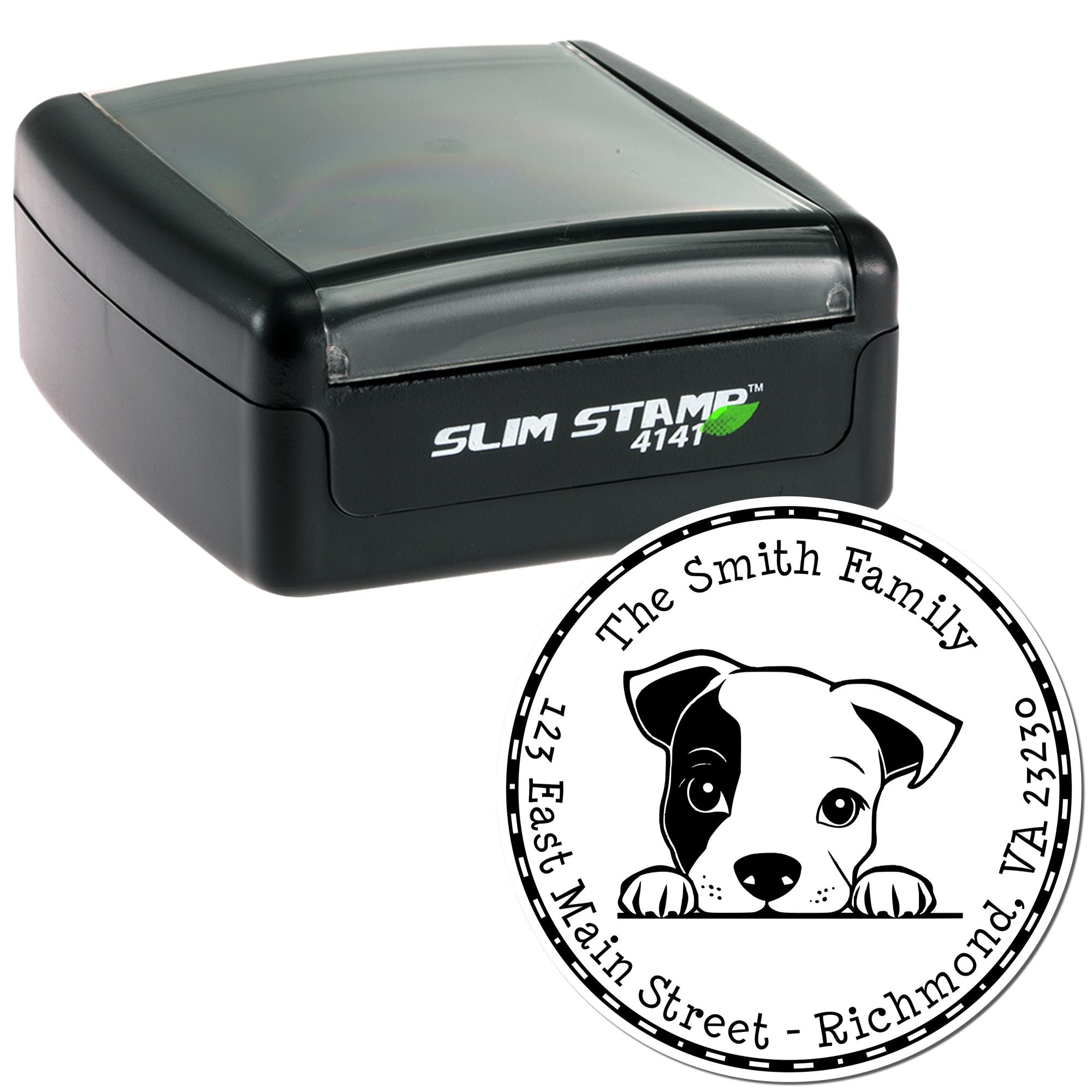 Slim Staffordshire Bull Terrier Refillable Address Stamp - Engineer Seal Stamps