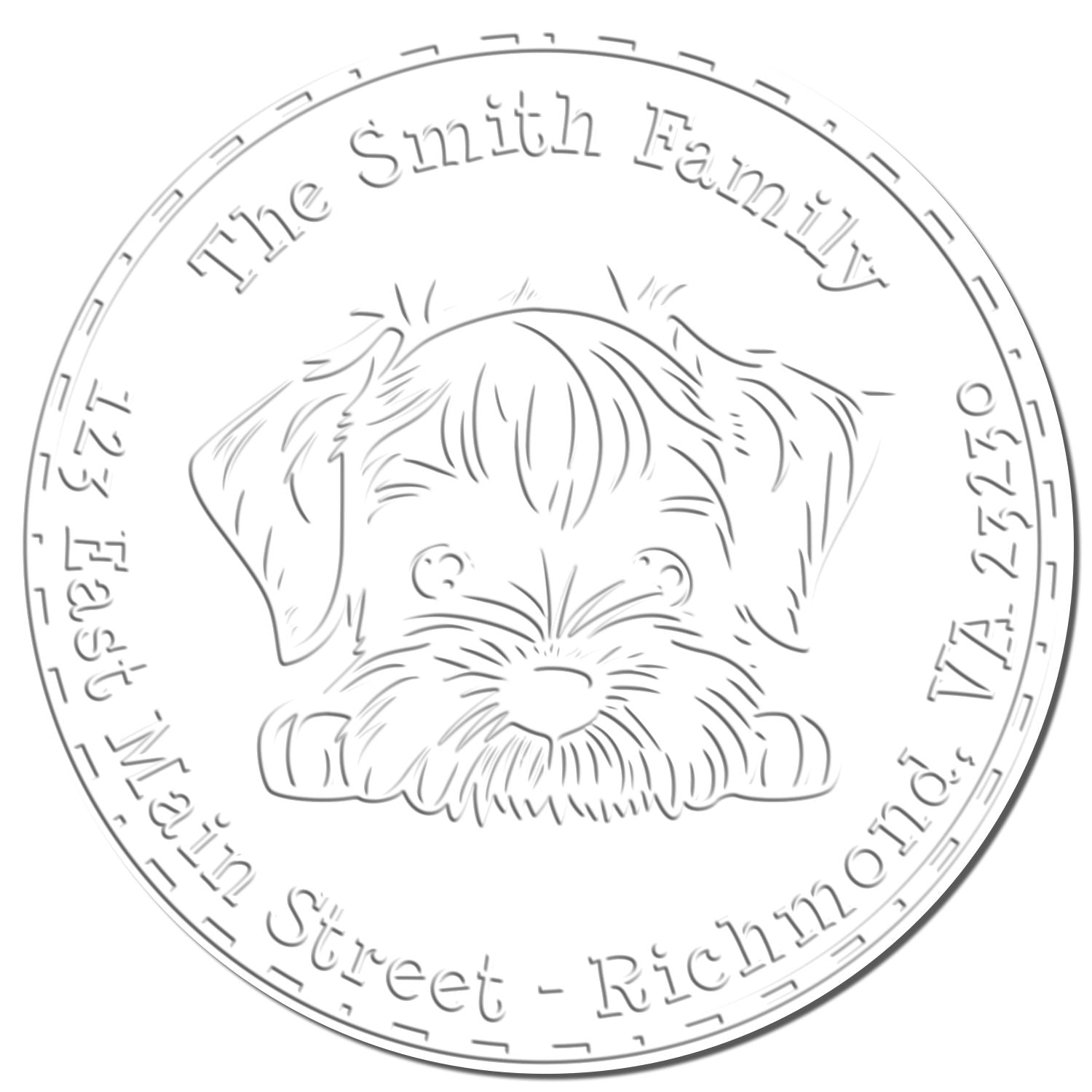 Soft Standard Schnauzer Personalized Easy-To-Use Address Seal Embosser - Engineer Seal Stamps