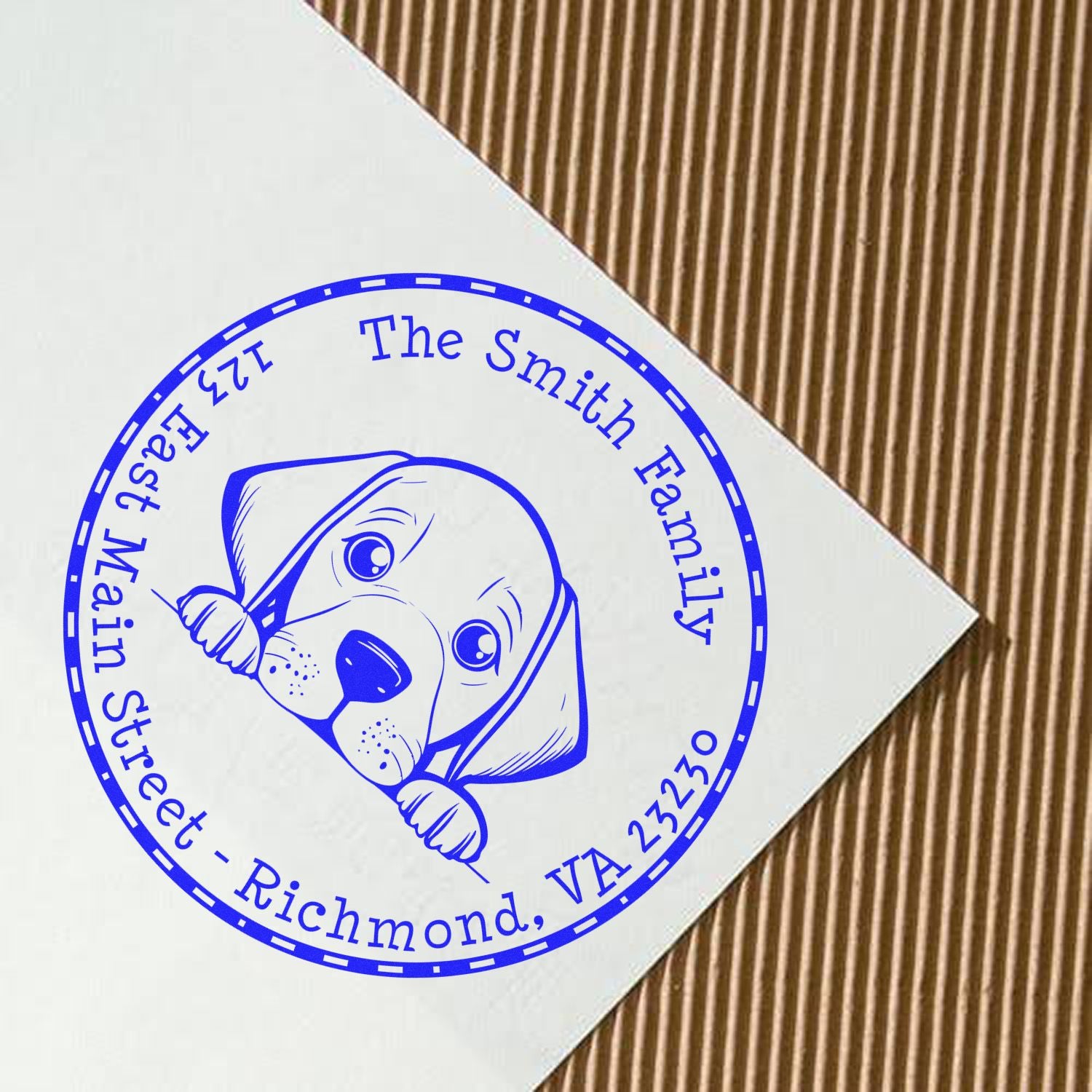 Round Pre-Inked Vizsla Customized Mail Stamp - Engineer Seal Stamps