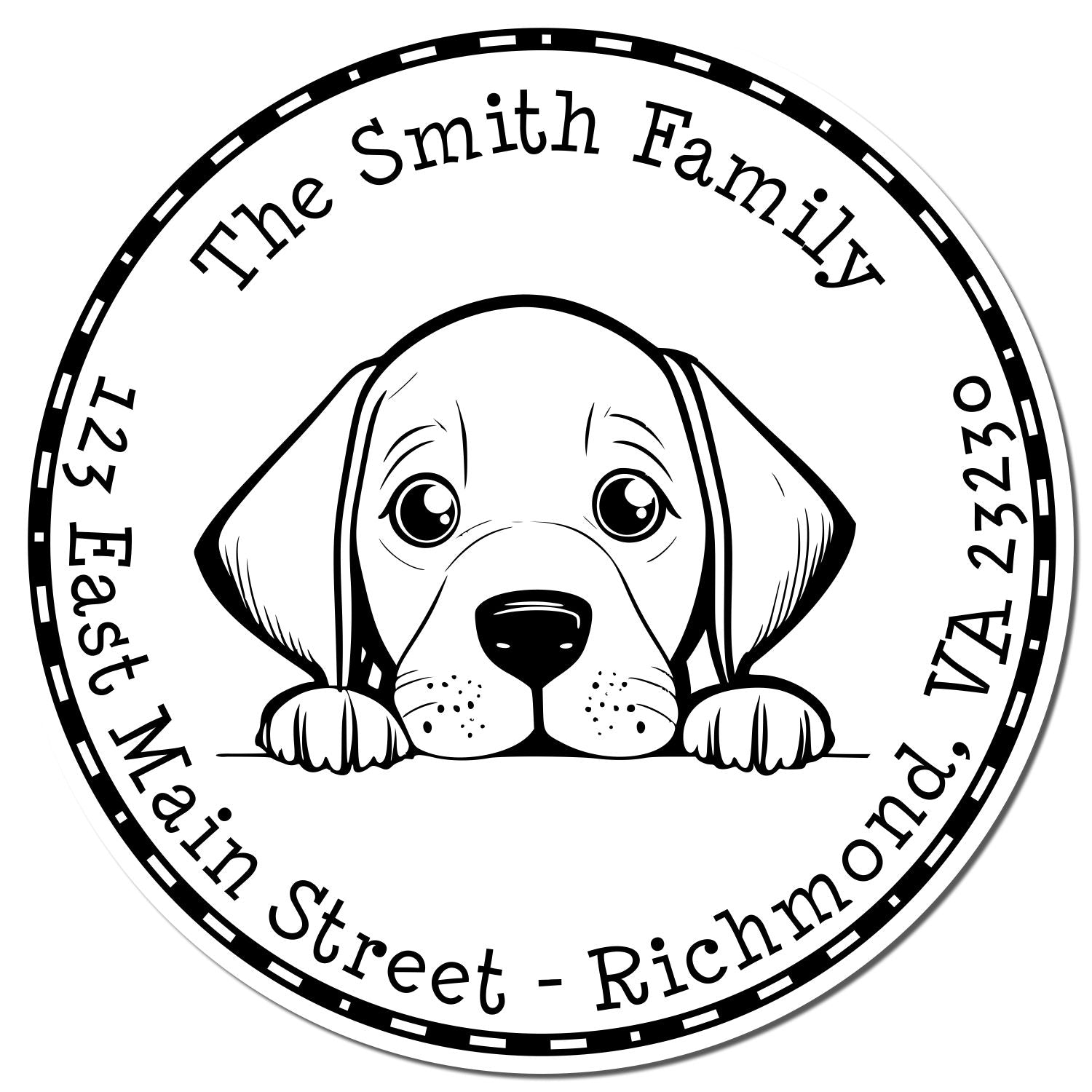 Round Self-Inking Vizsla Personalized Mailing Stamp - Engineer Seal Stamps