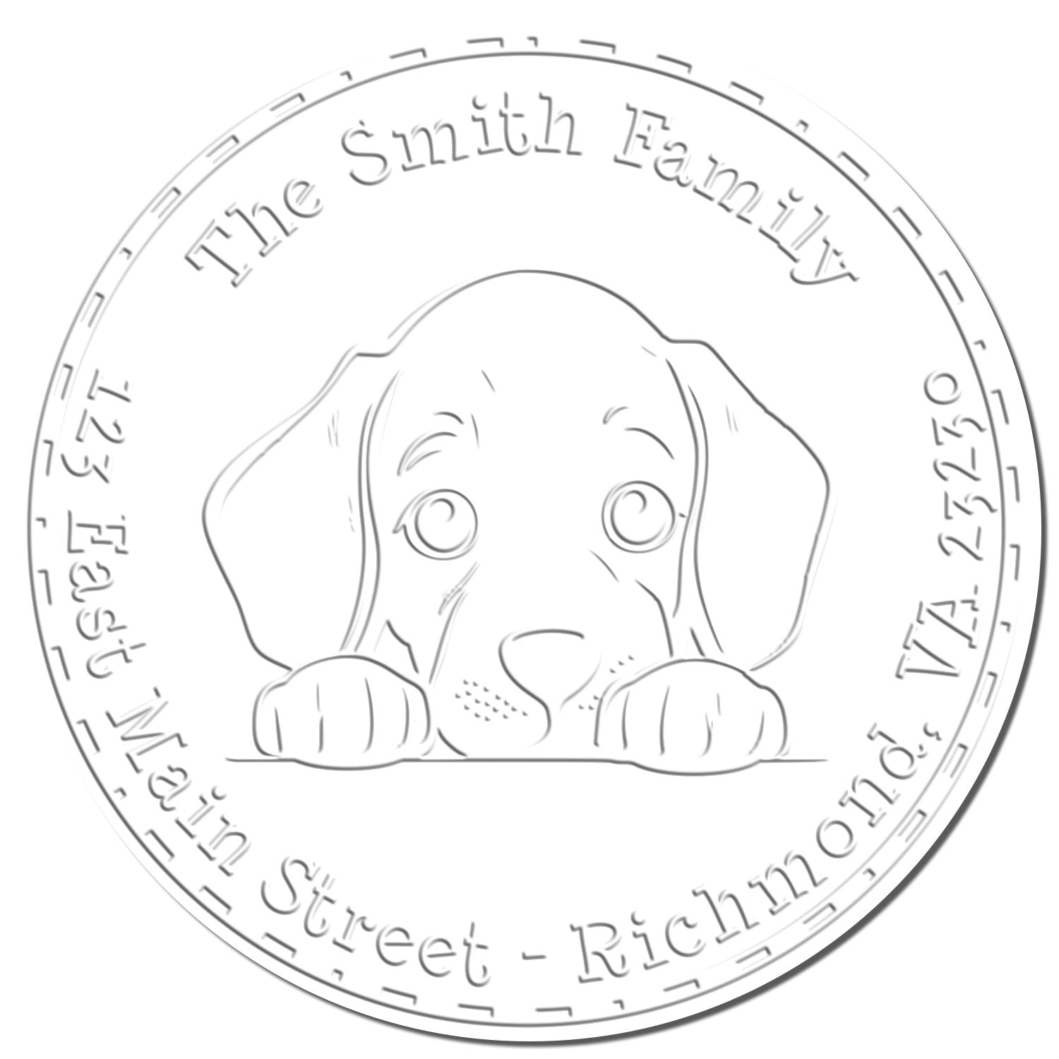 Soft Weimaraner Personalized High-Quality Address Seal Embosser - Engineer Seal Stamps