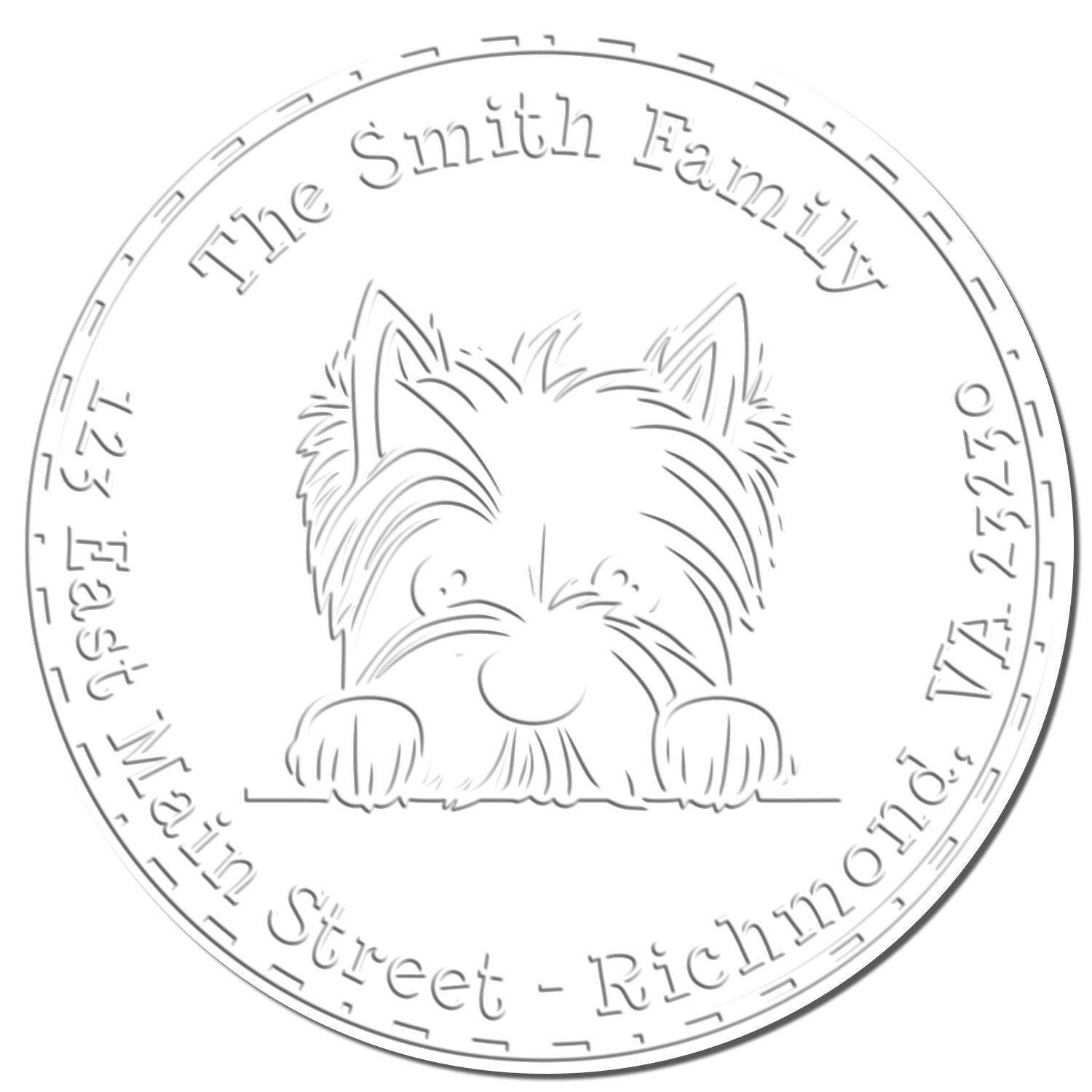 Hybrid West Highland White Terrier Personalized Mail Address Embosser - Engineer Seal Stamps