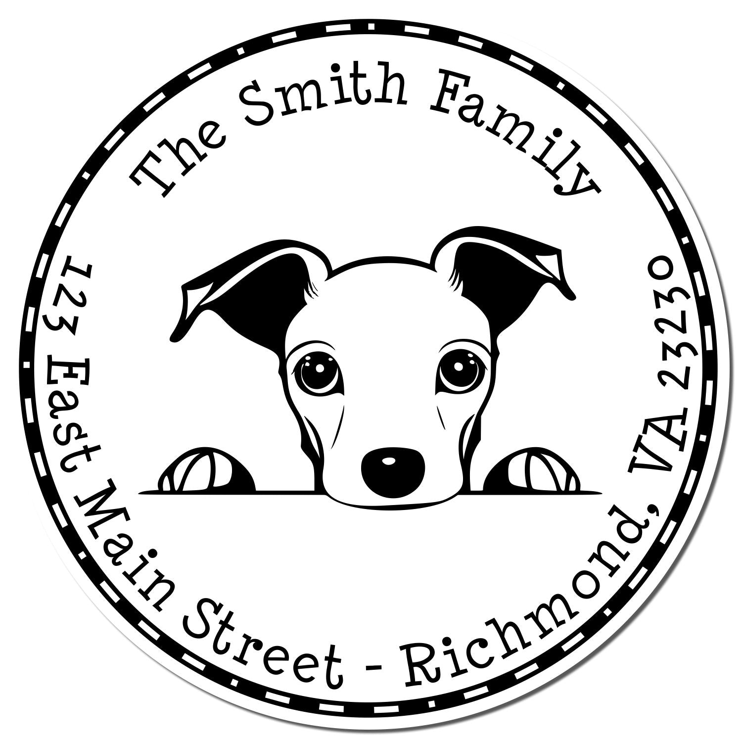 Round Pre-Inked Whippet Customized Home Address Stamp - Engineer Seal Stamps