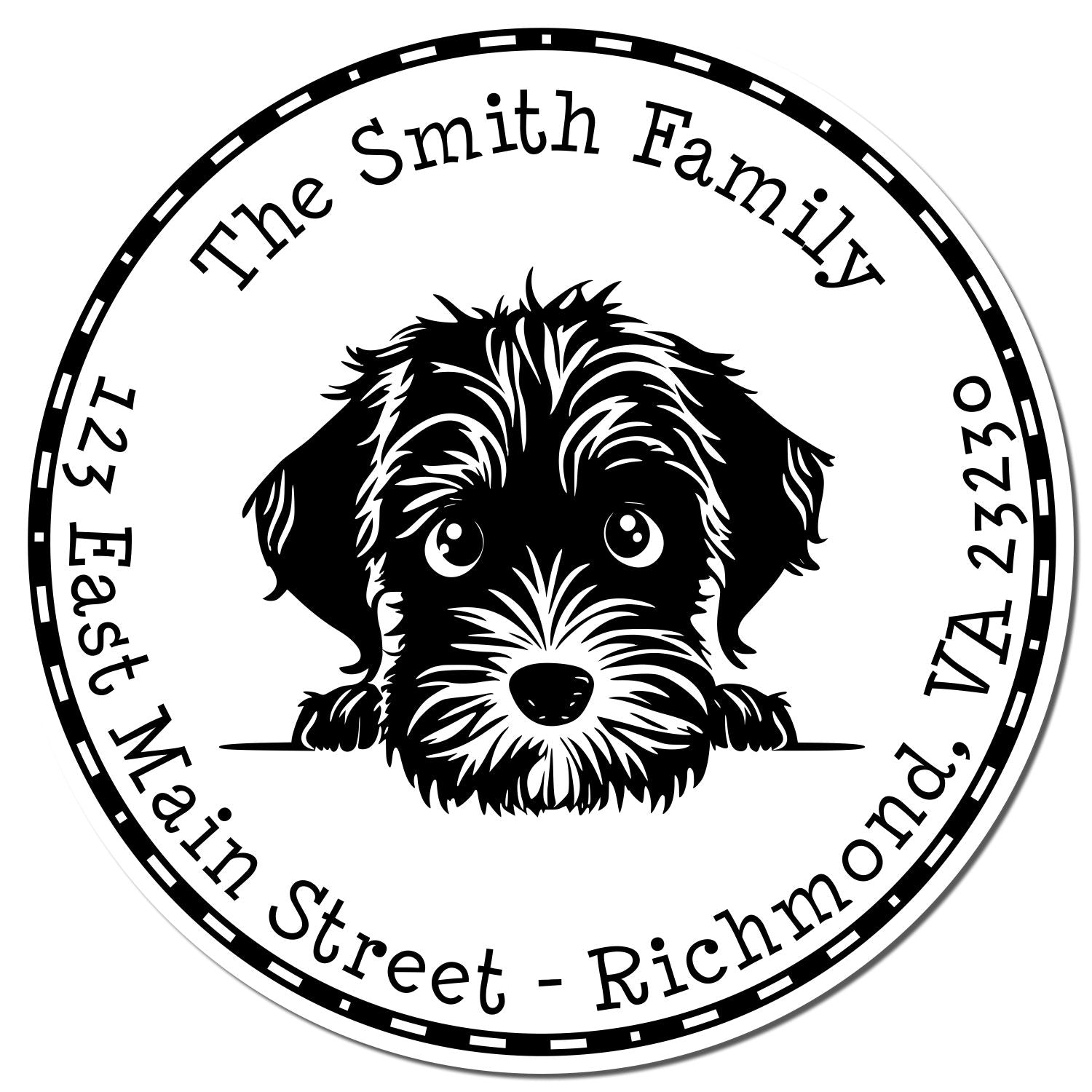 Slim Wirehaired Pointing Griffon Home Address Stamp - Engineer Seal Stamps