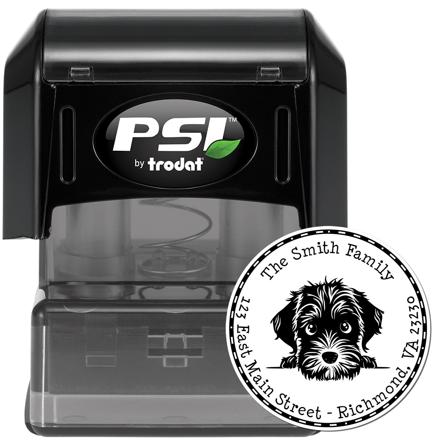 Round Pre-Inked Wirehaired Pointing Griffon Customized Mailing Address Stamp - Engineer Seal Stamps