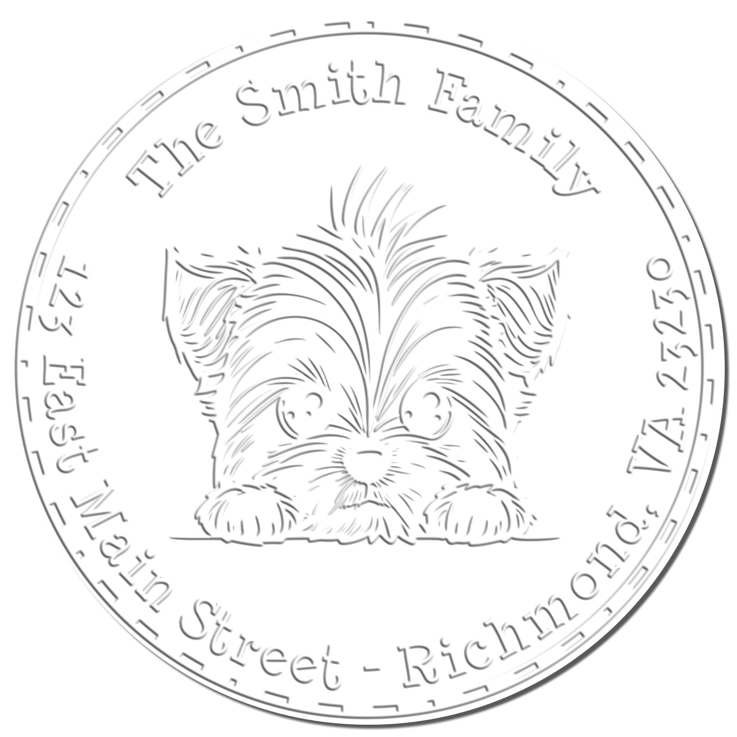 Soft Yorkshire Terrier Personalized Mailing Seal Embosser - Engineer Seal Stamps