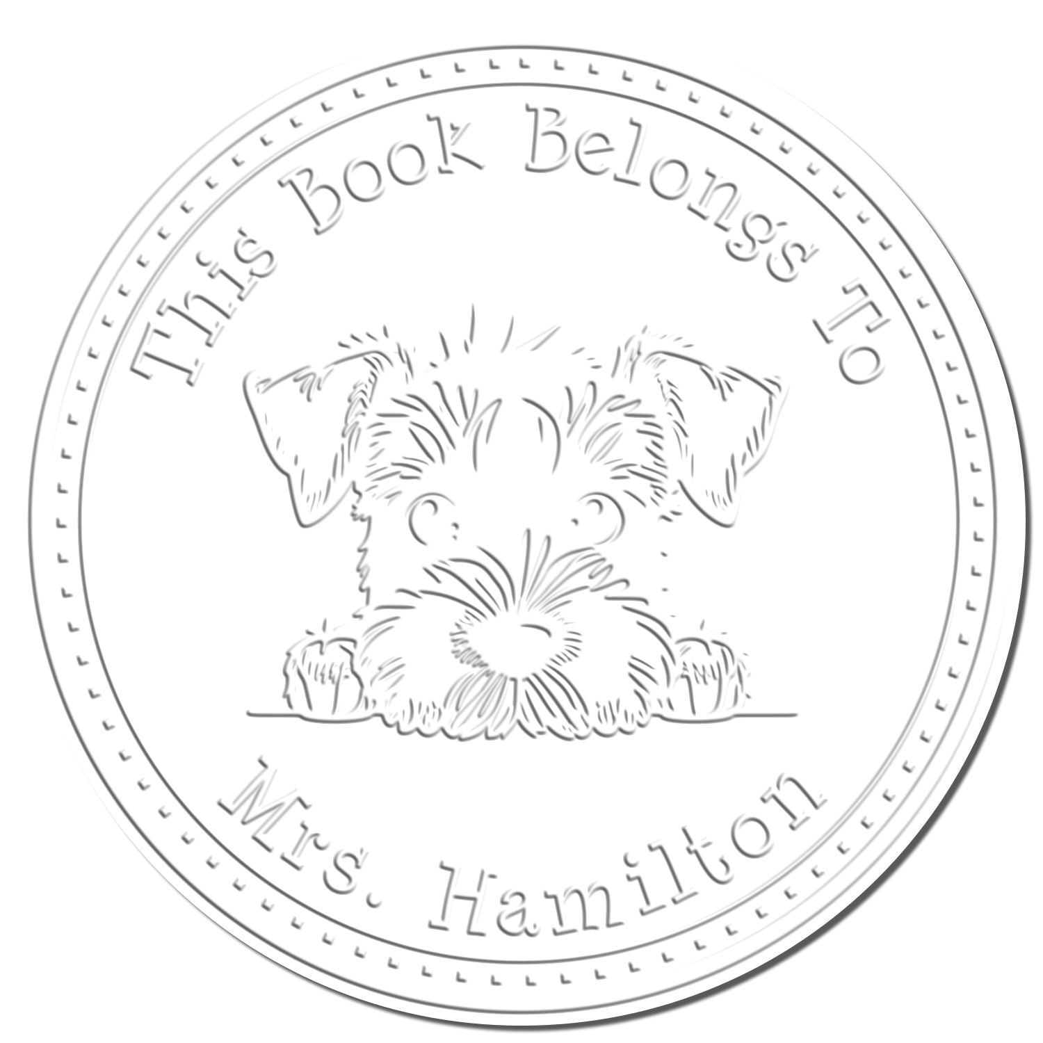 Airedale Terrier Personalized Ex Libris Library Embossed Seal - Engineer Seal Stamps