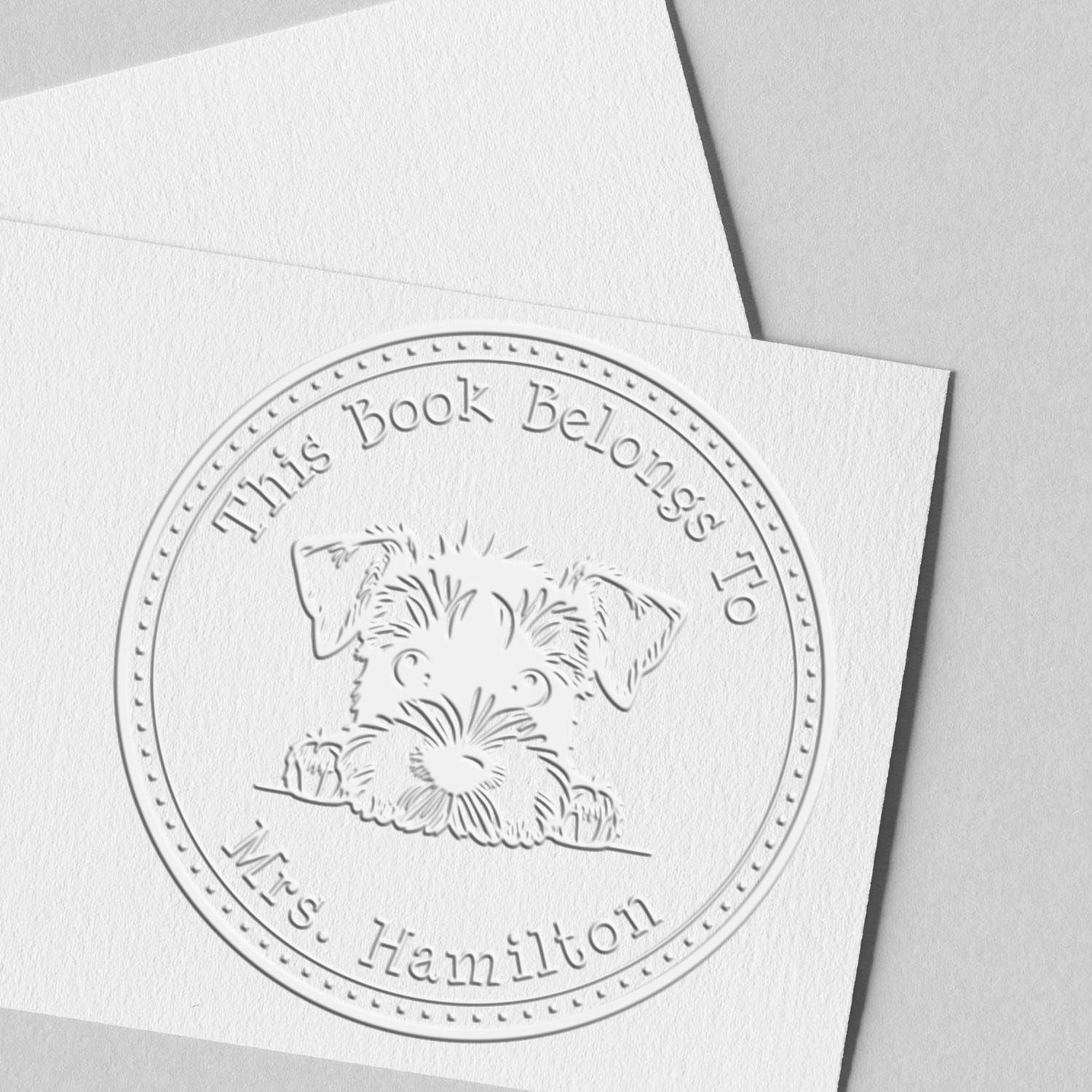 Airedale Terrier Personalized Ex Libris Library Embossed Seal - Engineer Seal Stamps