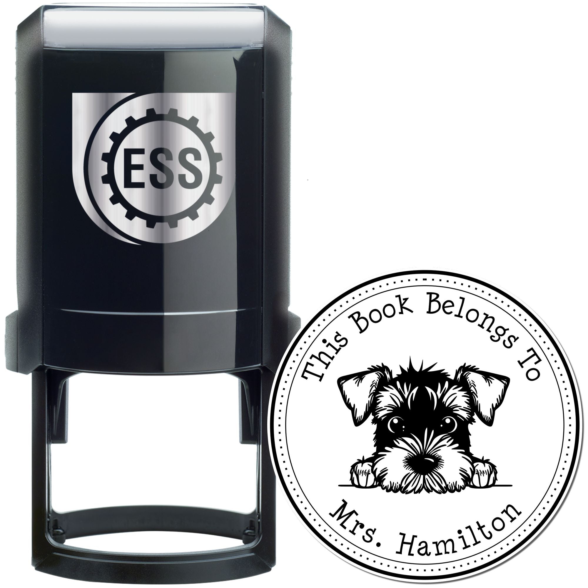 Self-Inking Airedale Terrier Custom-Made Book Return Stamp - Engineer Seal Stamps