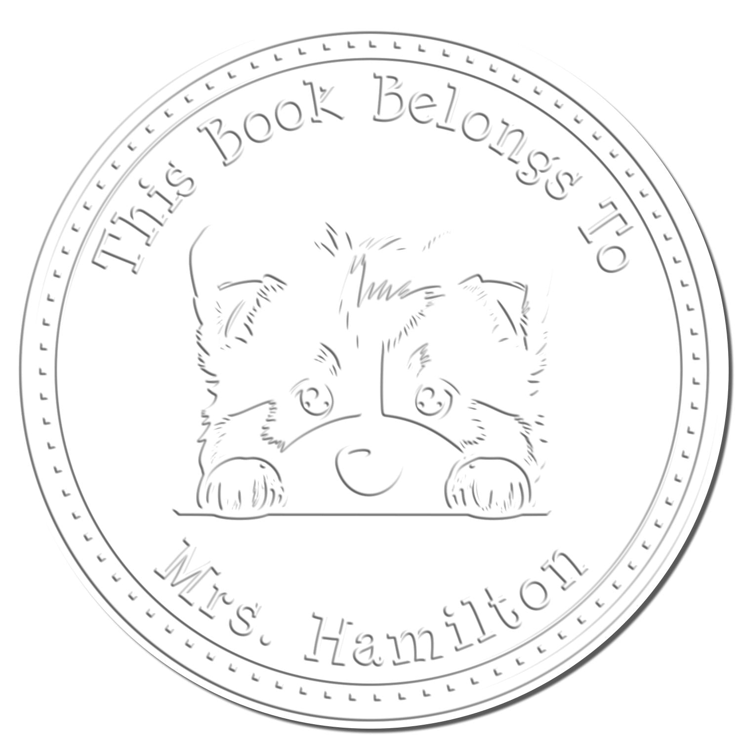 Alaskan Malamute Personalized Ex Libris Library Embossing Stamp - Engineer Seal Stamps